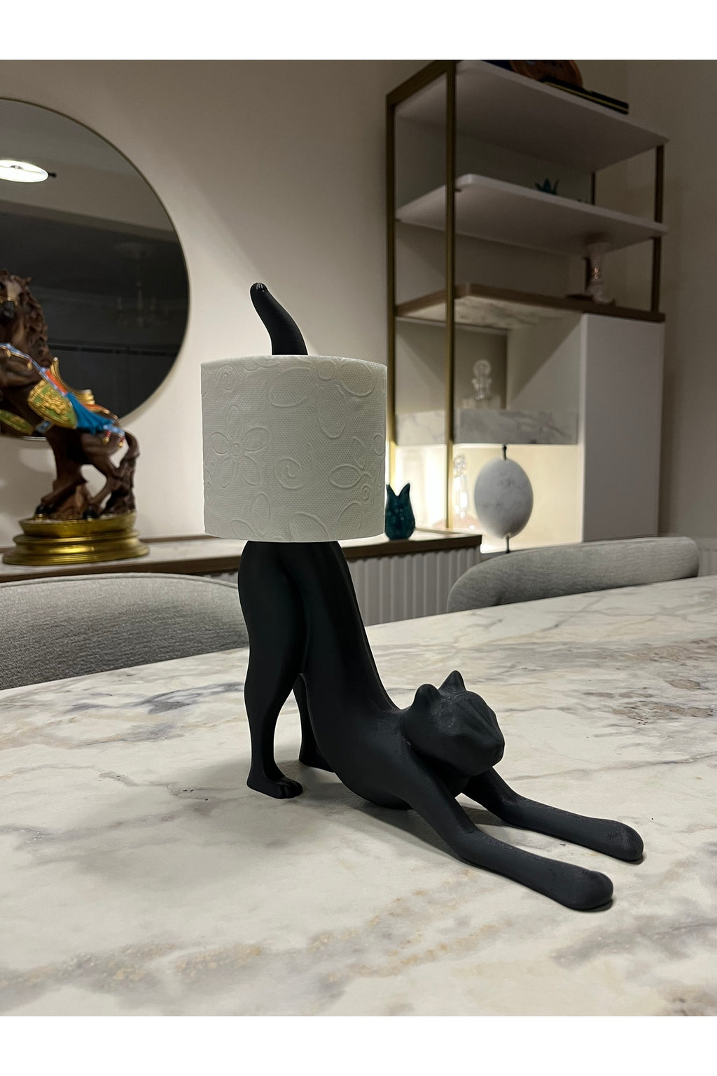 HyperDesign 3D Kedi Figür Tuvalet Kağıdı Tutucu