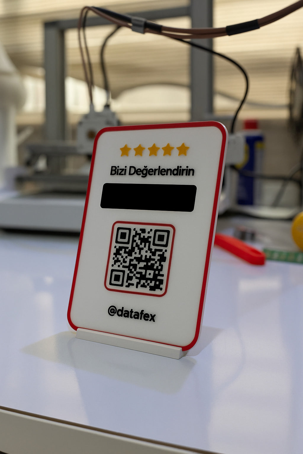 Google Değerlendirme QR Kod Standı – Masaüstü İşletme Değerlendirme ve Yorum Kartı