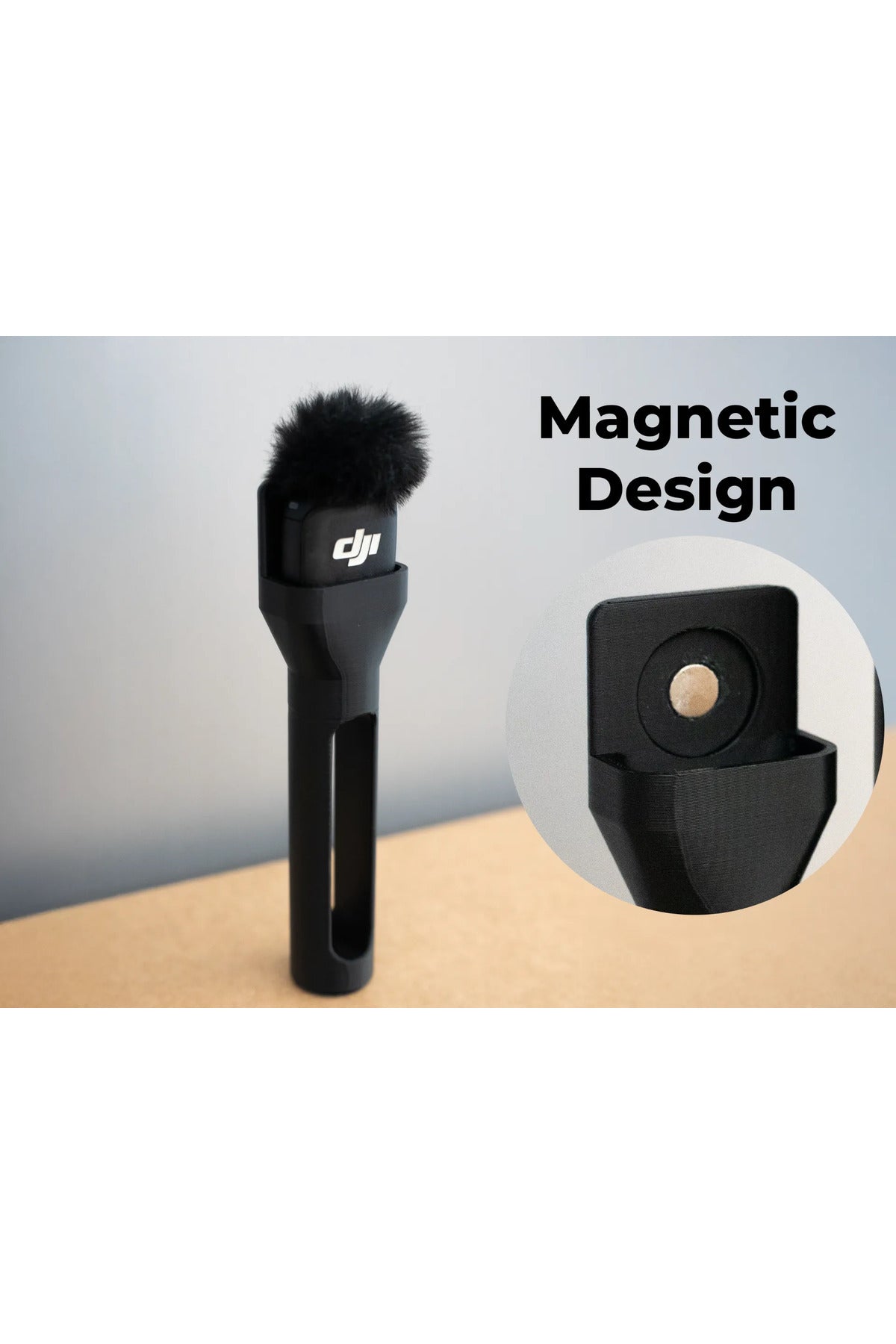 Mic 3 / Mic Uyumlu Mıknatıslı El Mikrofonu Tutacağı - Kablosuz Mikrofon El Tipi Stand