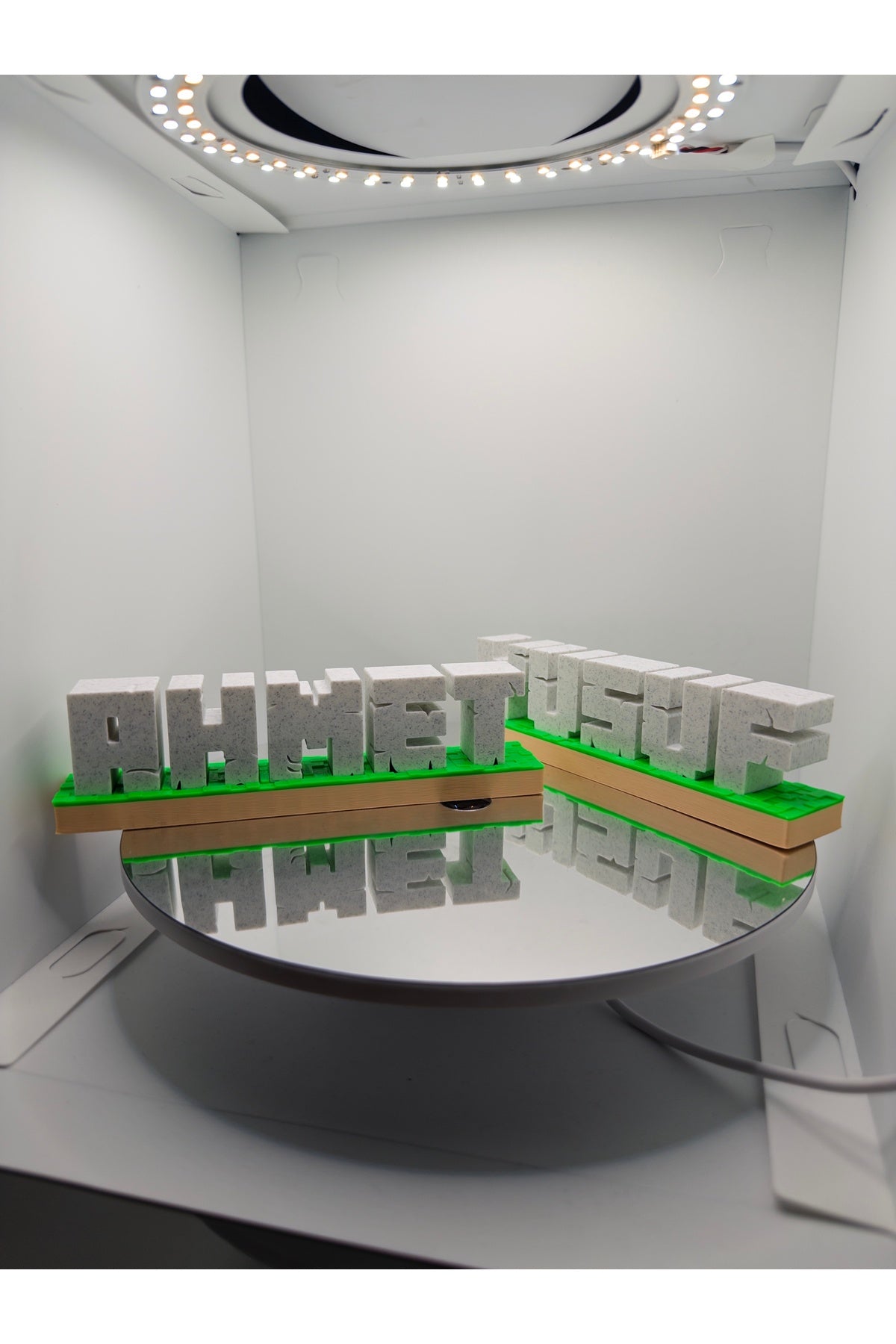 Kişiye Özel Minecraft Temalı Masaüstü İsimlik - Oyuncu Odası ve Çocuk Odası Dekorasyonu
