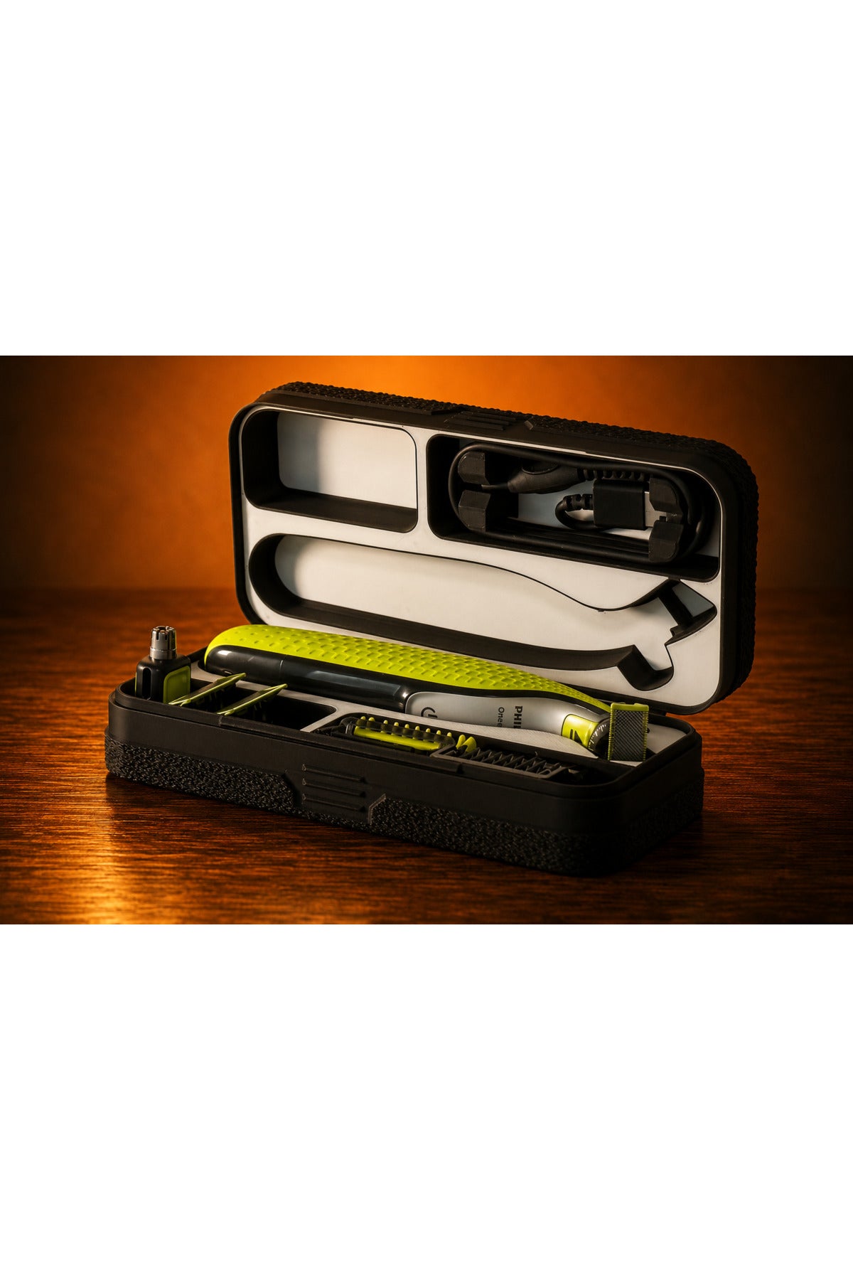 OneBlade Taşıma Kutusu - Şarj ve Başlık Bölmeli Sert Seyahat Çantasıf