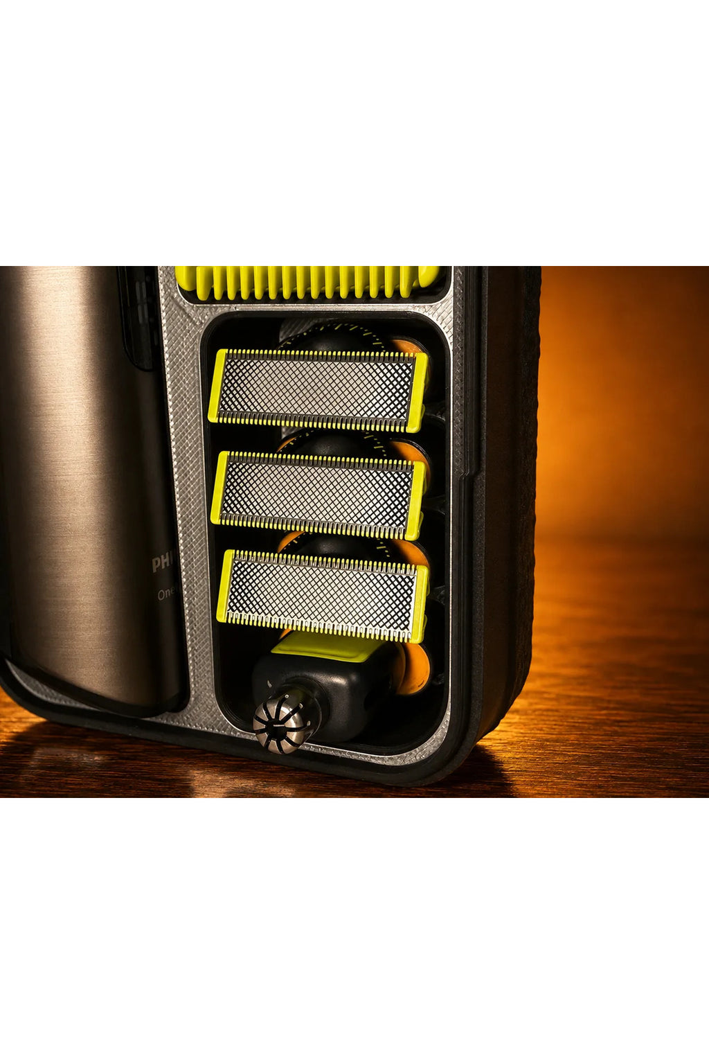 OneBlade Pro Uyumlu Seyahat ve Koruyucu Saklama Kutusu - Özel Bölmeli Tıraş Makinesi Organizeri