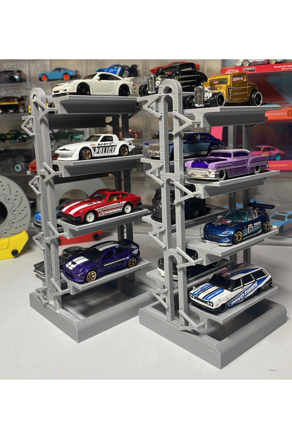 1:64 Ölçek Katlı Araç Asansörü - Model Araba Sergileme ve Diorama Standı