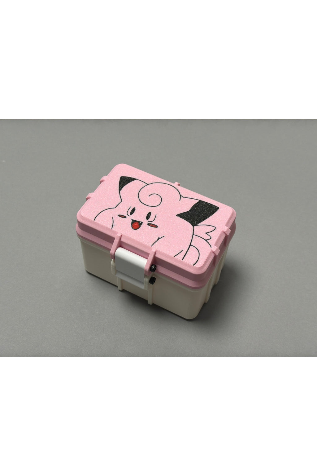 Sevimli Clefairy Tasarımlı Pokemon TCG Kart Saklama Kutusu - Pembe Mandallı Hard Case
