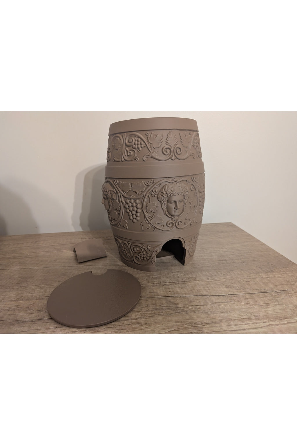 Antik Roma Stil Premium Şarap Fıçısı – Musluklu İçecek Sunum Sebili (3L İç Torba Dahil)