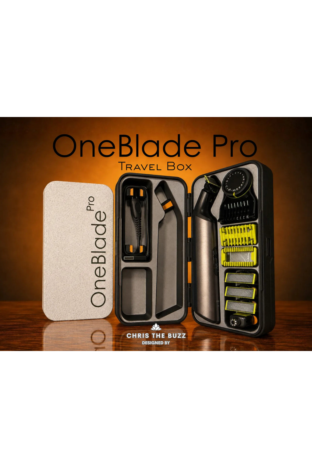 OneBlade Pro Uyumlu Seyahat ve Koruyucu Saklama Kutusu - Özel Bölmeli Tıraş Makinesi Organizeri