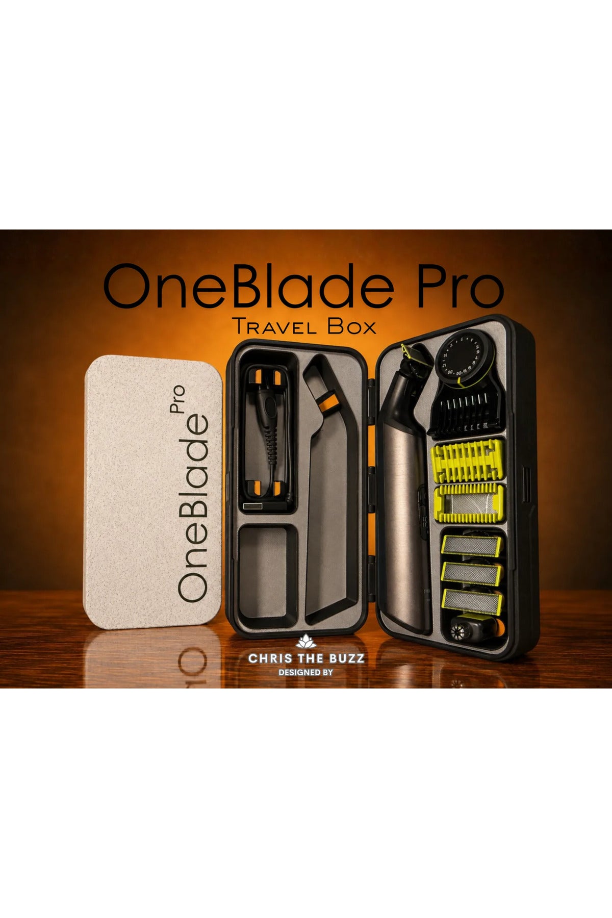 OneBlade Pro Uyumlu Seyahat ve Koruyucu Saklama Kutusu - Özel Bölmeli Tıraş Makinesi Organizeri