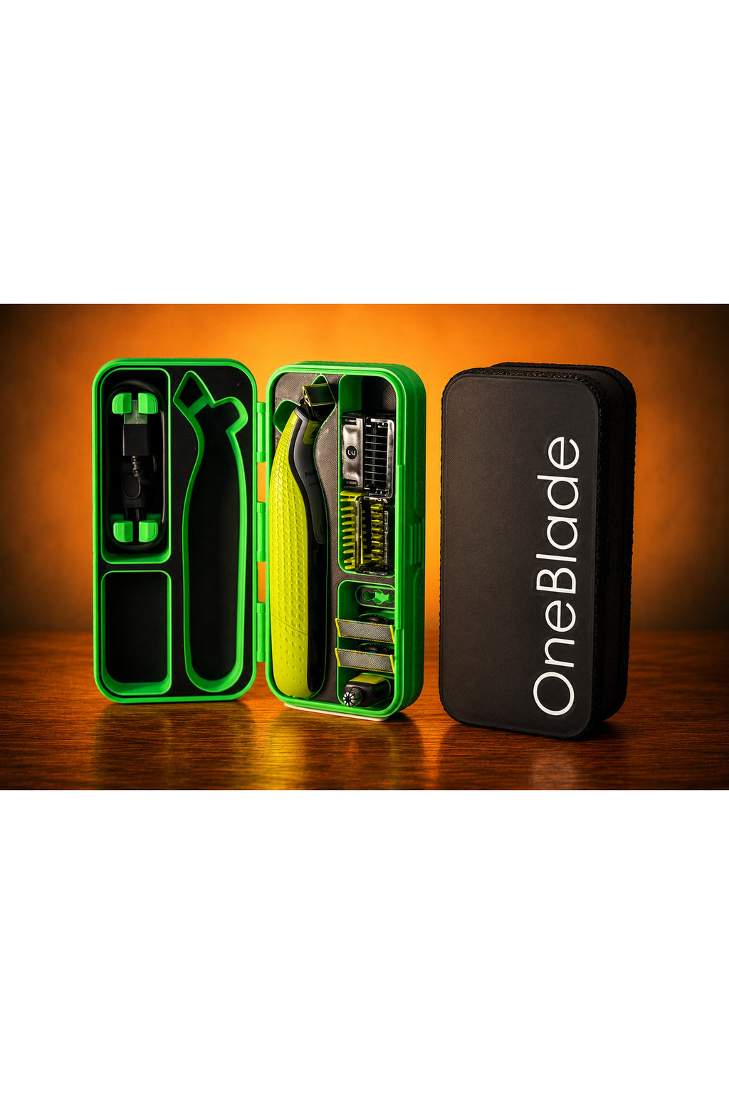OneBlade Taşıma Kutusu - Şarj ve Başlık Bölmeli Sert Seyahat Çantasıf