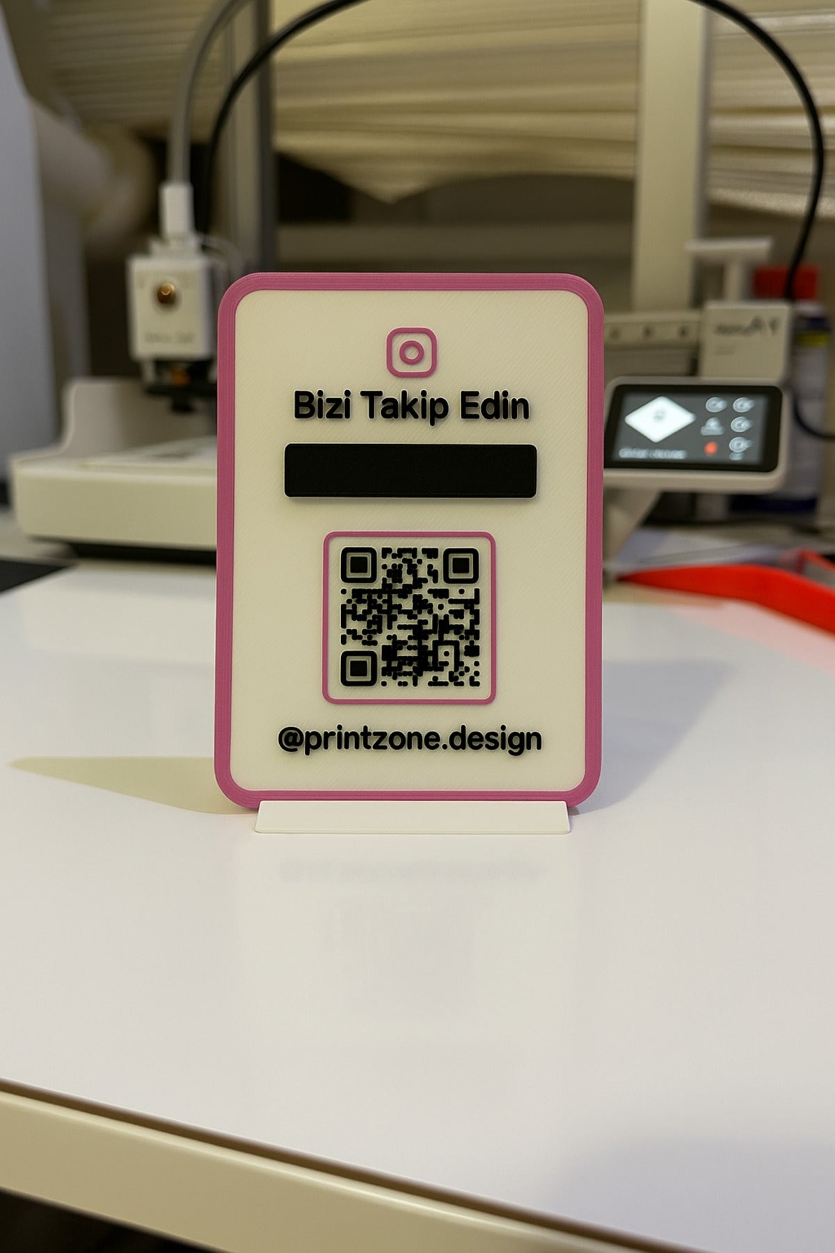 Instagram QR Kod Standı - Sosyal Medya Bağlantı Bizi Instagram'dan Takip Edin Özelleştirilebilir