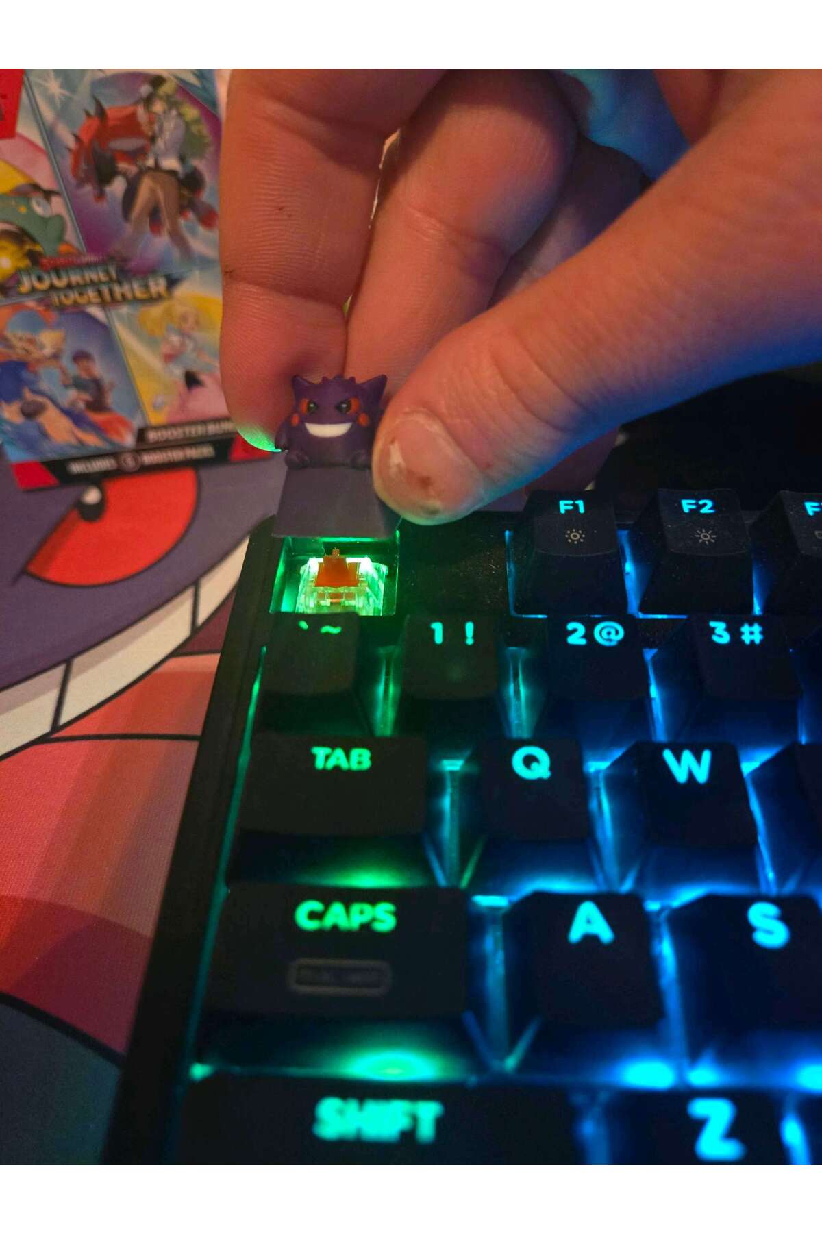 Gengar Pokemon Mekanik Klavye Tuşu (Keycap) 3 Adet - Mekanik Klavye İçin Özel Tasarım Tuş Takımı