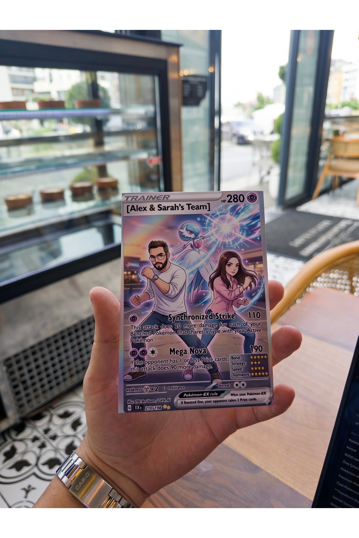 Özel Tasarım Kişiselleştirilebilir Pokémon Kartı - Sevgiliye, Arkadaşa ve Çocuklara Fotoğraflı ve İsimli Hatıra Tasarım Kartı