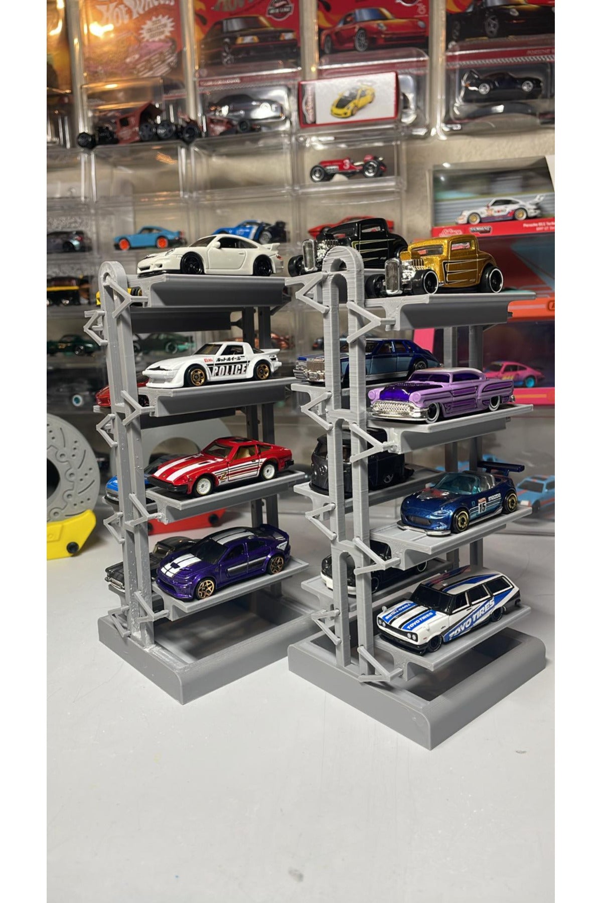 1:64 Ölçek Katlı Araç Asansörü - Model Araba Sergileme ve Diorama Standı