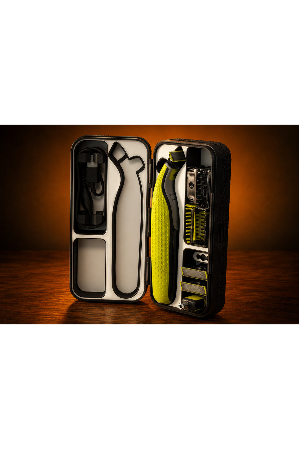 OneBlade Taşıma Kutusu - Şarj ve Başlık Bölmeli Sert Seyahat Çantasıf