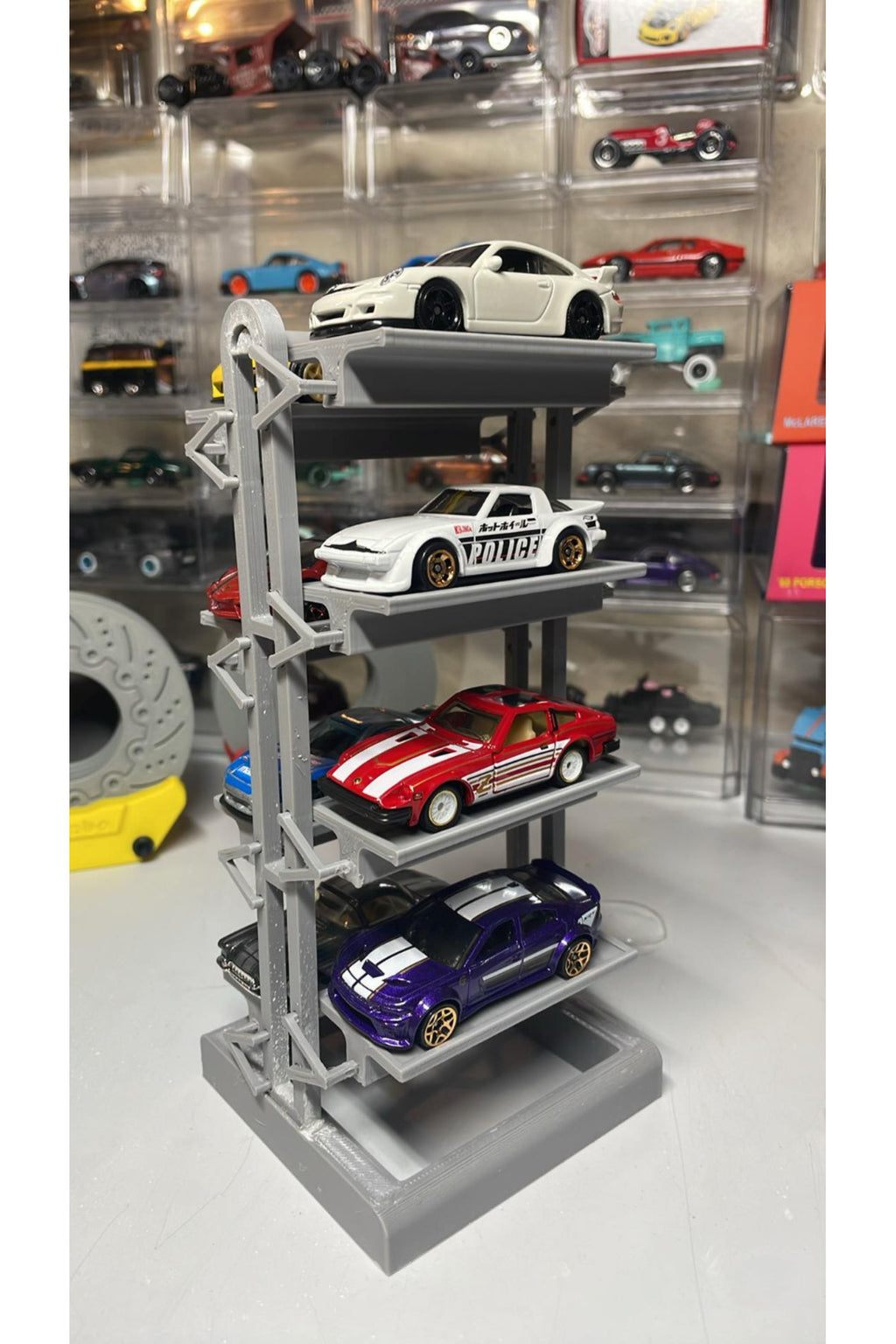 1:64 Ölçek Katlı Araç Asansörü - Model Araba Sergileme ve Diorama Standı