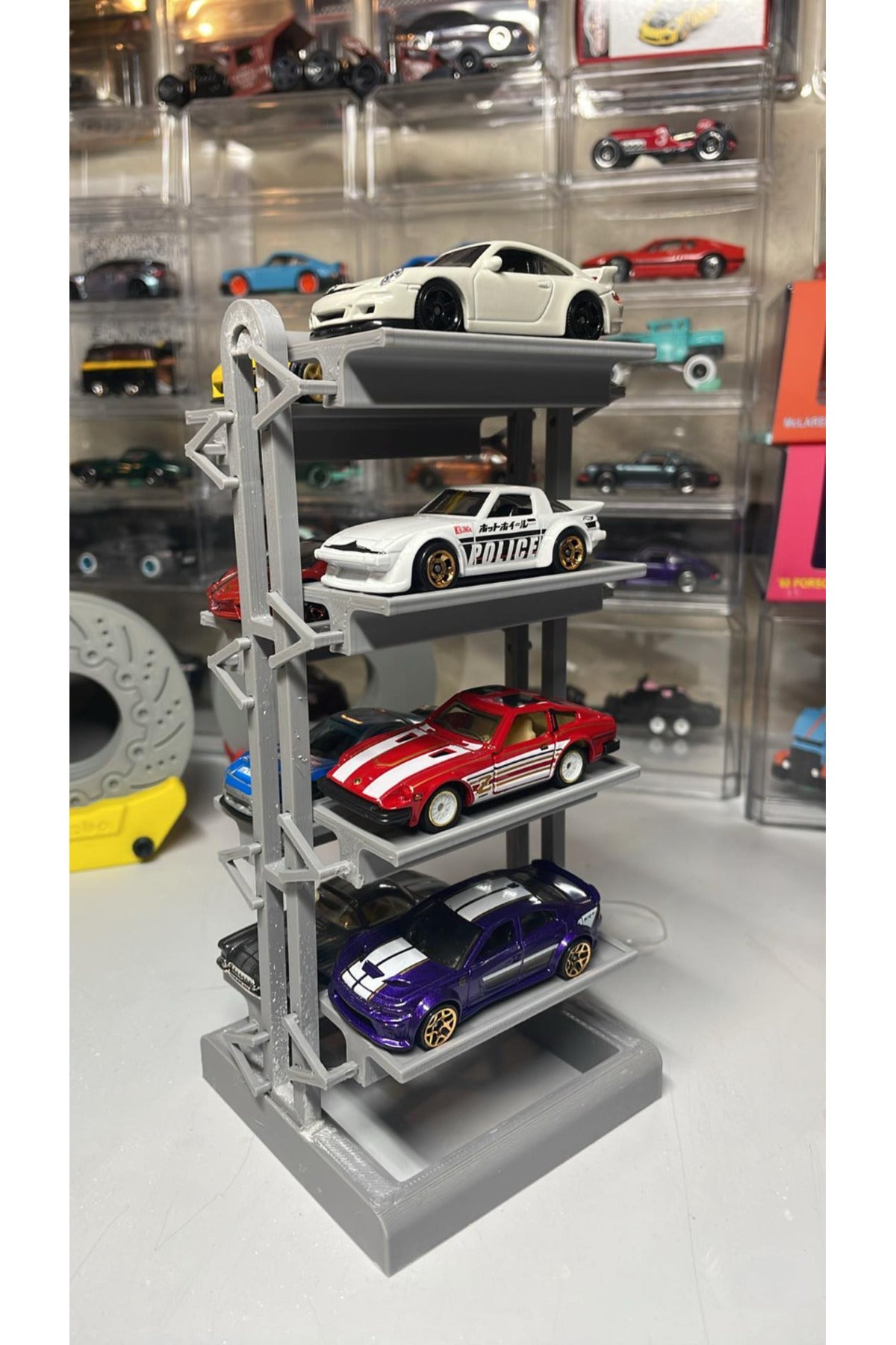 1:64 Ölçek Katlı Araç Asansörü - Model Araba Sergileme ve Diorama Standı