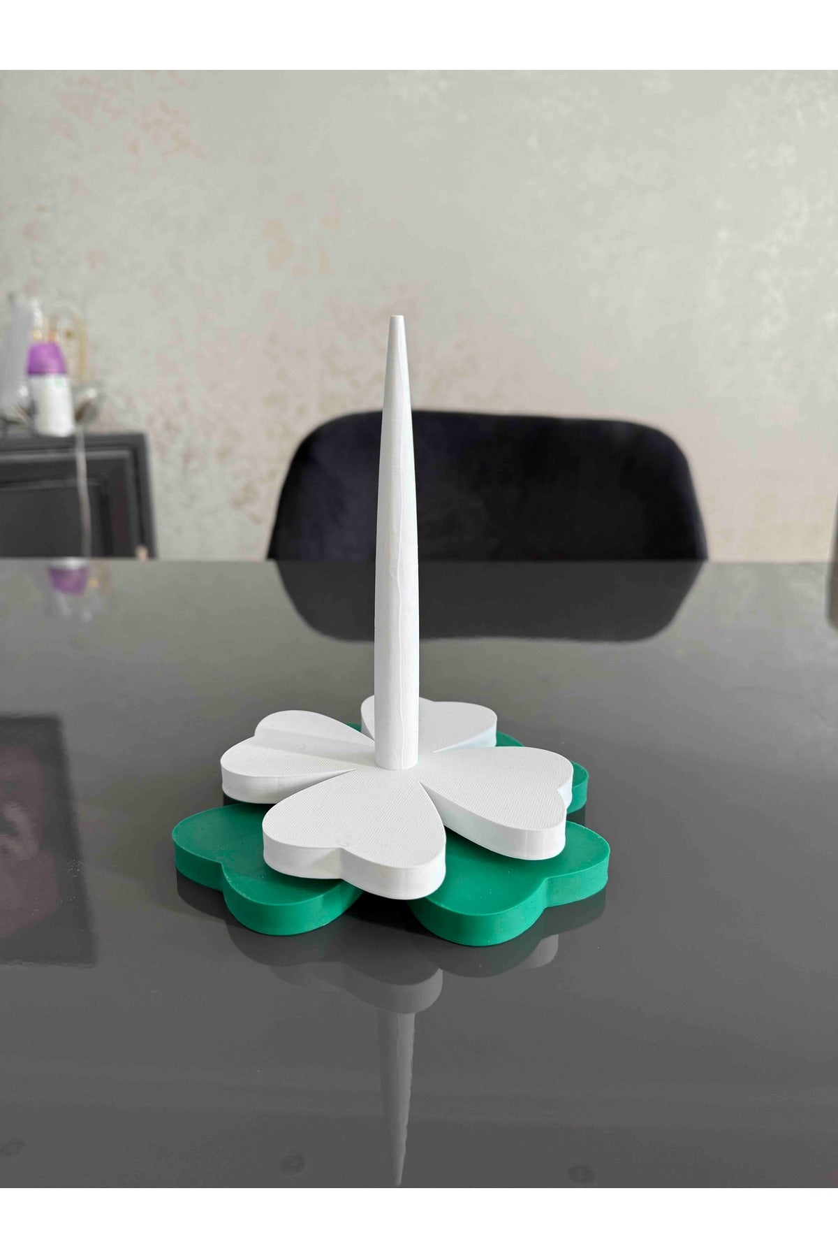 Yonca İp Tutucu, Dekoratif Yün Tutucu, 17cm Bioplastik Örgü İplik Tutucu