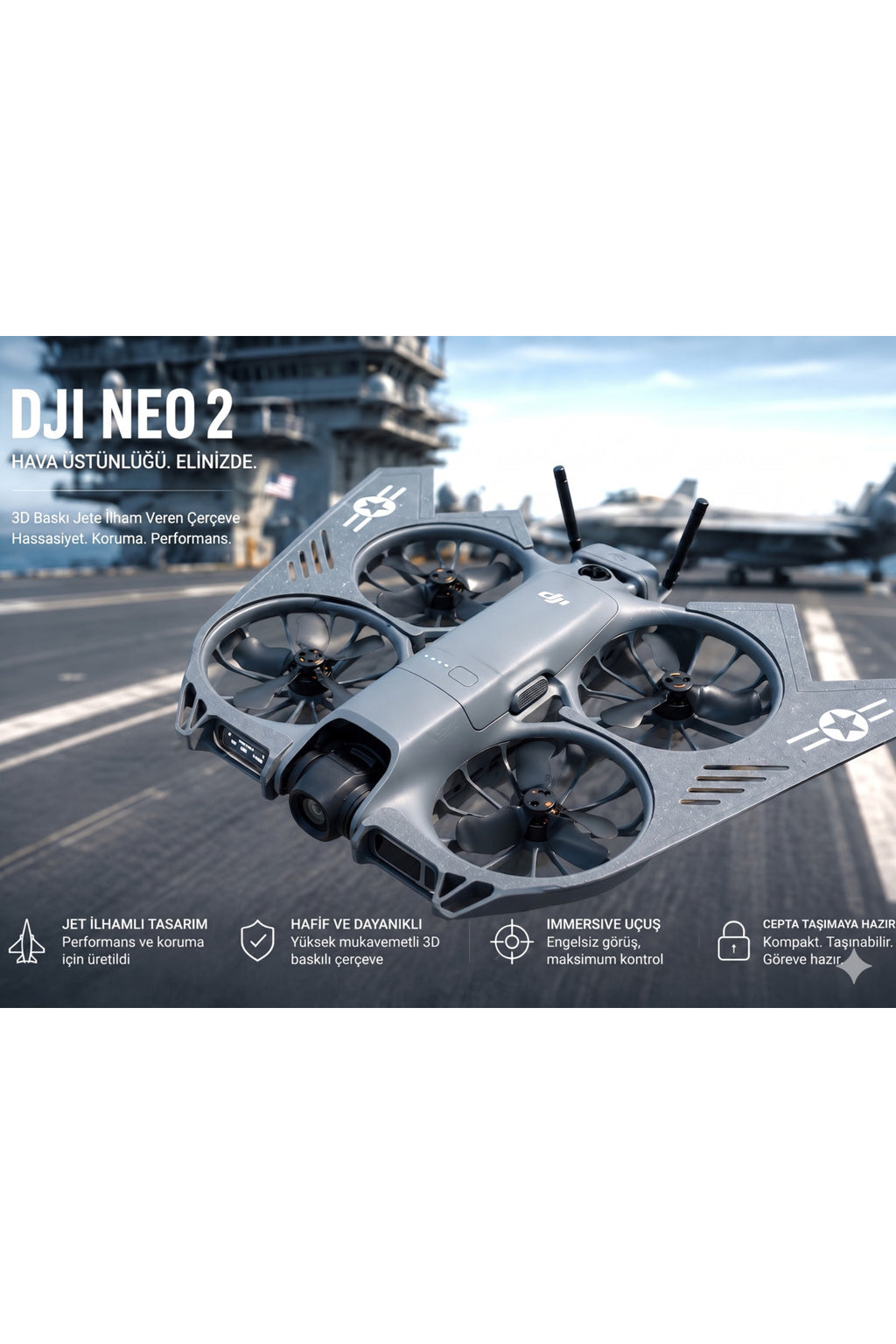 DJI Neo 2 İçin Jet Stil Gövde ve Kanat Koruması - Hediyeli