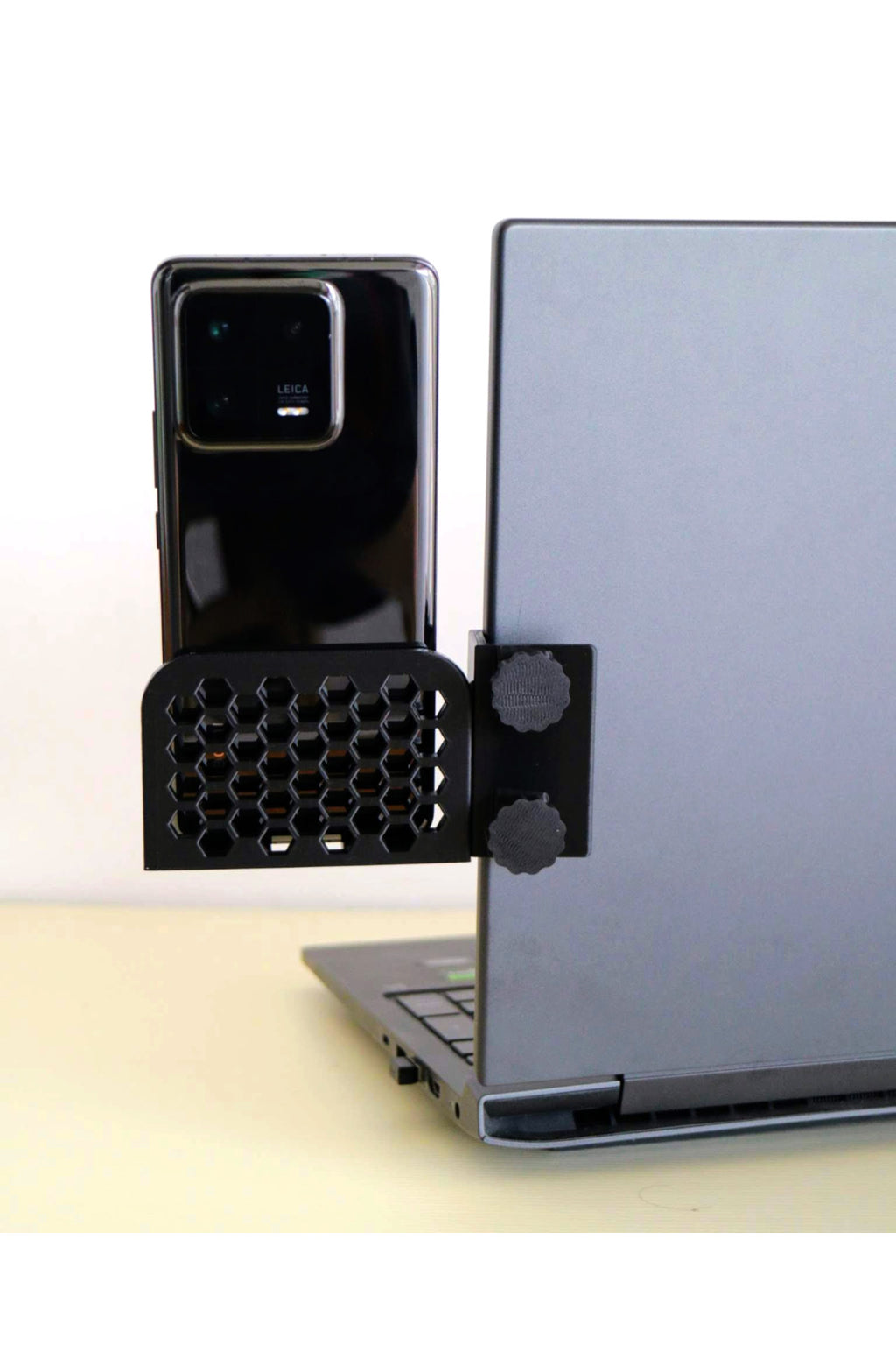 Monitöre Monte Telefon Tutucu - Laptop Yan Ekran Telefon Standı ve Çoklu Görev Aparatı