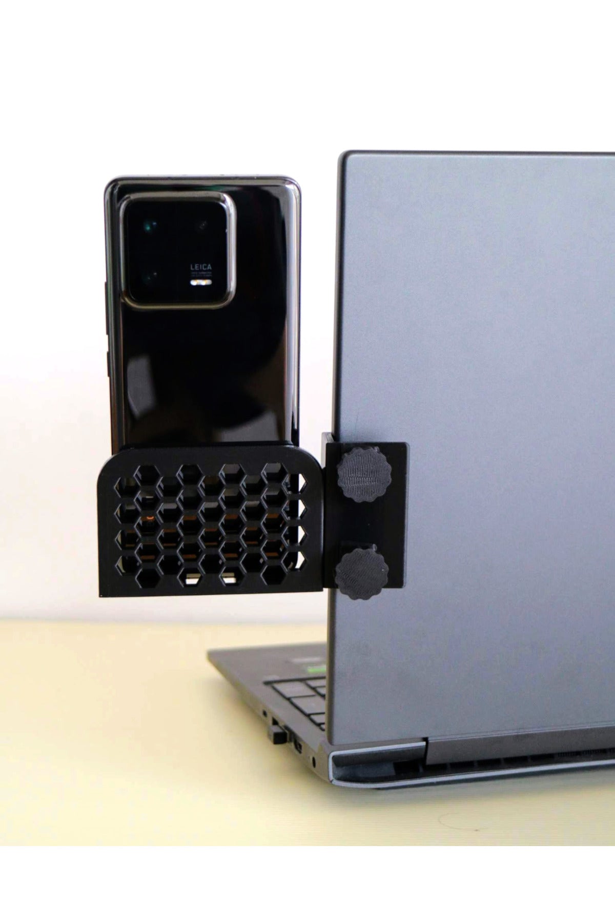 Monitöre Monte Telefon Tutucu - Laptop Yan Ekran Telefon Standı ve Çoklu Görev Aparatı