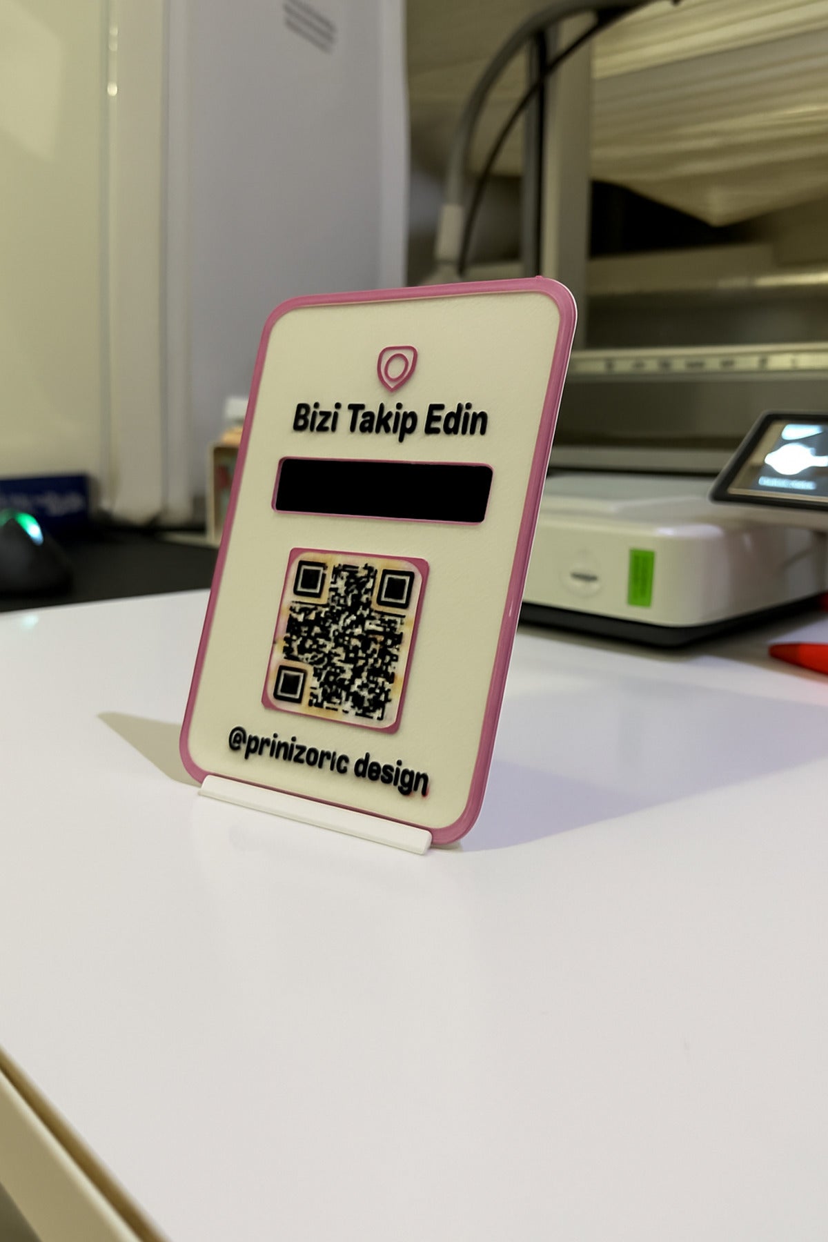 Instagram QR Kod Standı - Sosyal Medya Bağlantı Bizi Instagram'dan Takip Edin Özelleştirilebilir