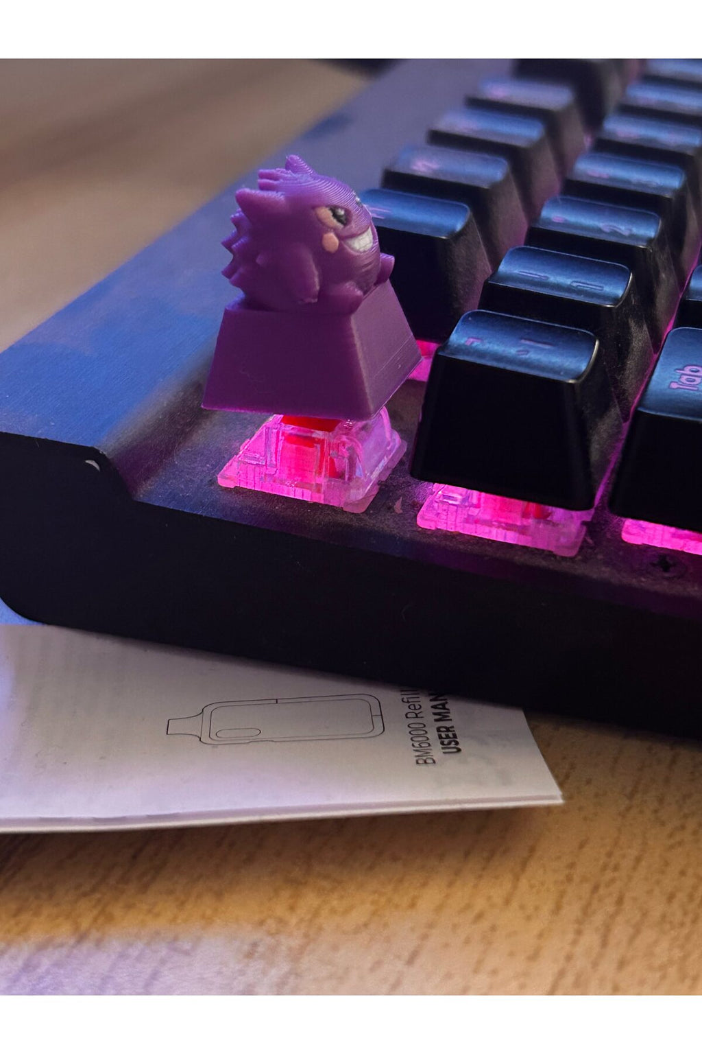 Gengar Pokemon Mekanik Klavye Tuşu (Keycap) 3 Adet - Mekanik Klavye İçin Özel Tasarım Tuş Takımı