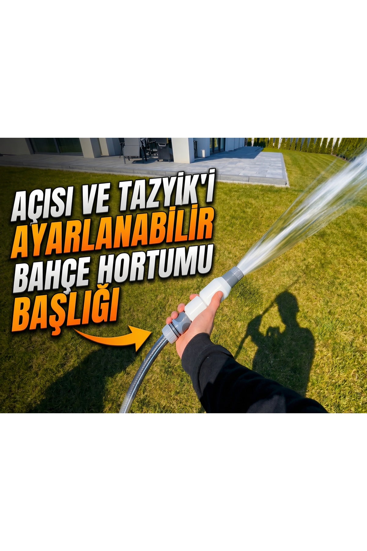 Ayarlanabilir Turbo Tazyikli Bahçe Hortumu Başlığı - Basınçlı Su Tabancası ve Sulama Ucu