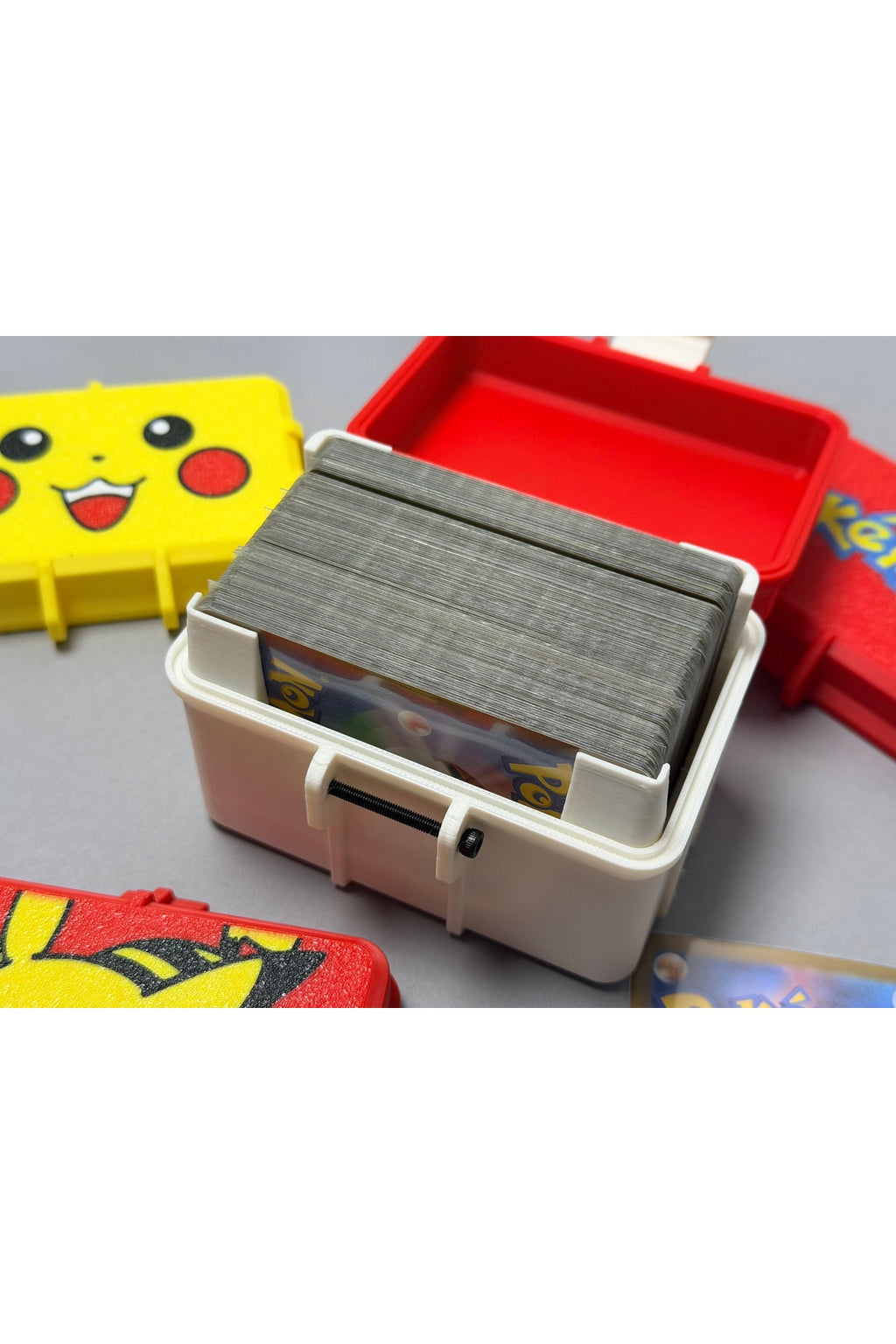 Sevimli Clefairy Tasarımlı Pokemon TCG Kart Saklama Kutusu - Pembe Mandallı Hard Case