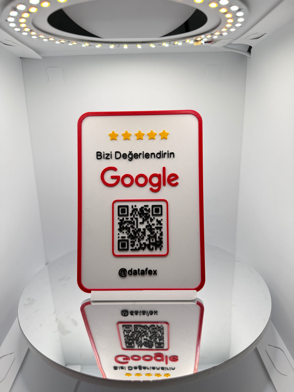 Google Değerlendirme QR Kod Standı – Masaüstü İşletme Değerlendirme ve Yorum Kartı