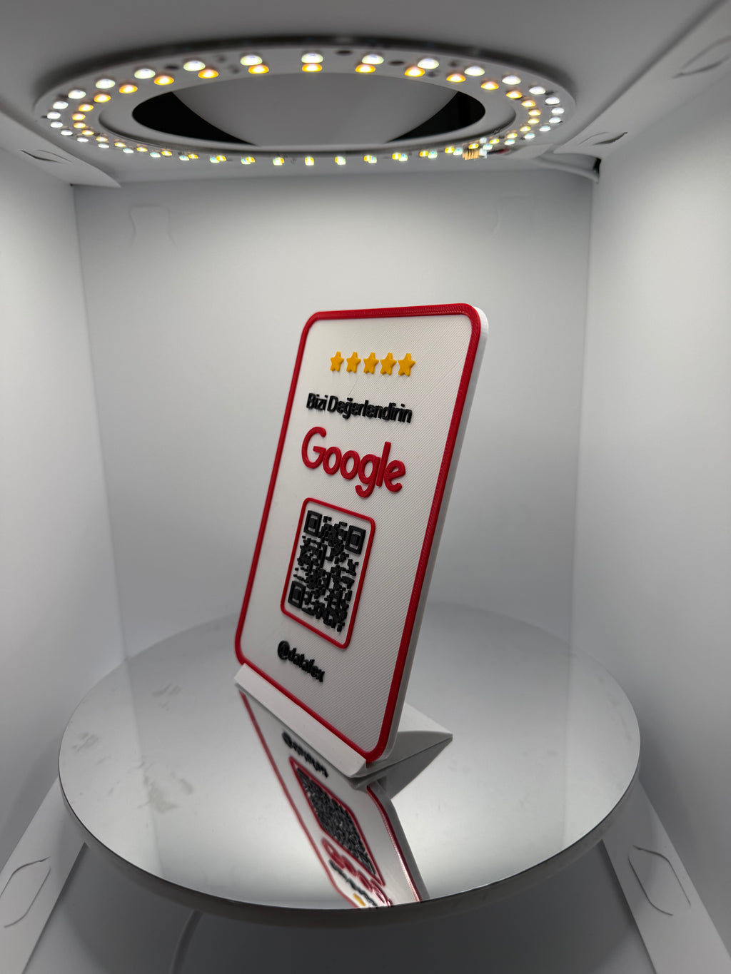 Google Değerlendirme QR Kod Standı – Masaüstü İşletme Değerlendirme ve Yorum Kartı