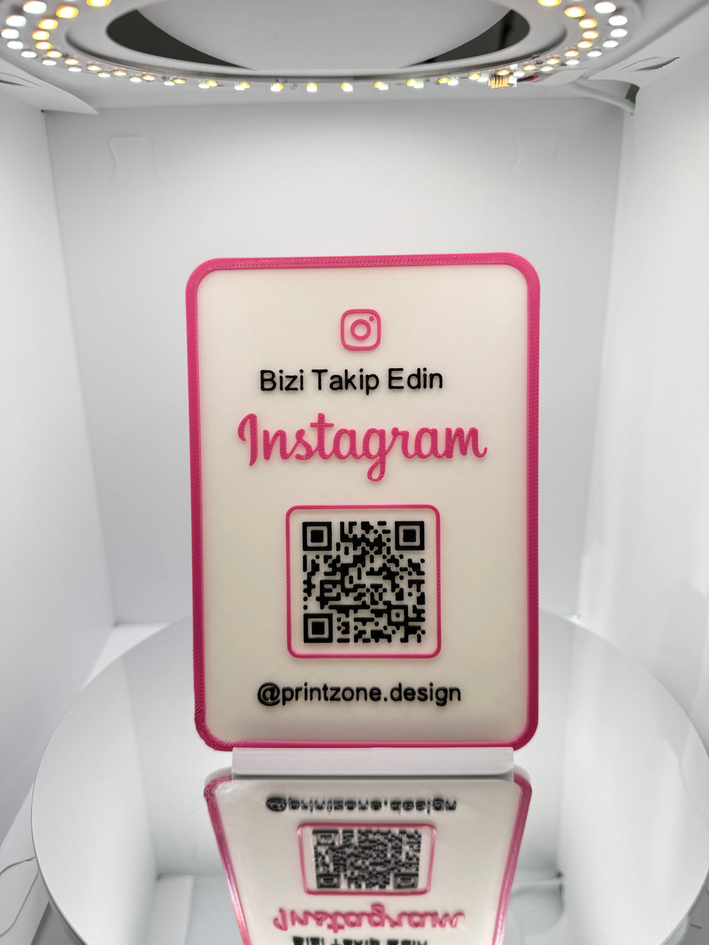 Instagram QR Kod Standı - Sosyal Medya Bağlantı Bizi Instagram'dan Takip Edin