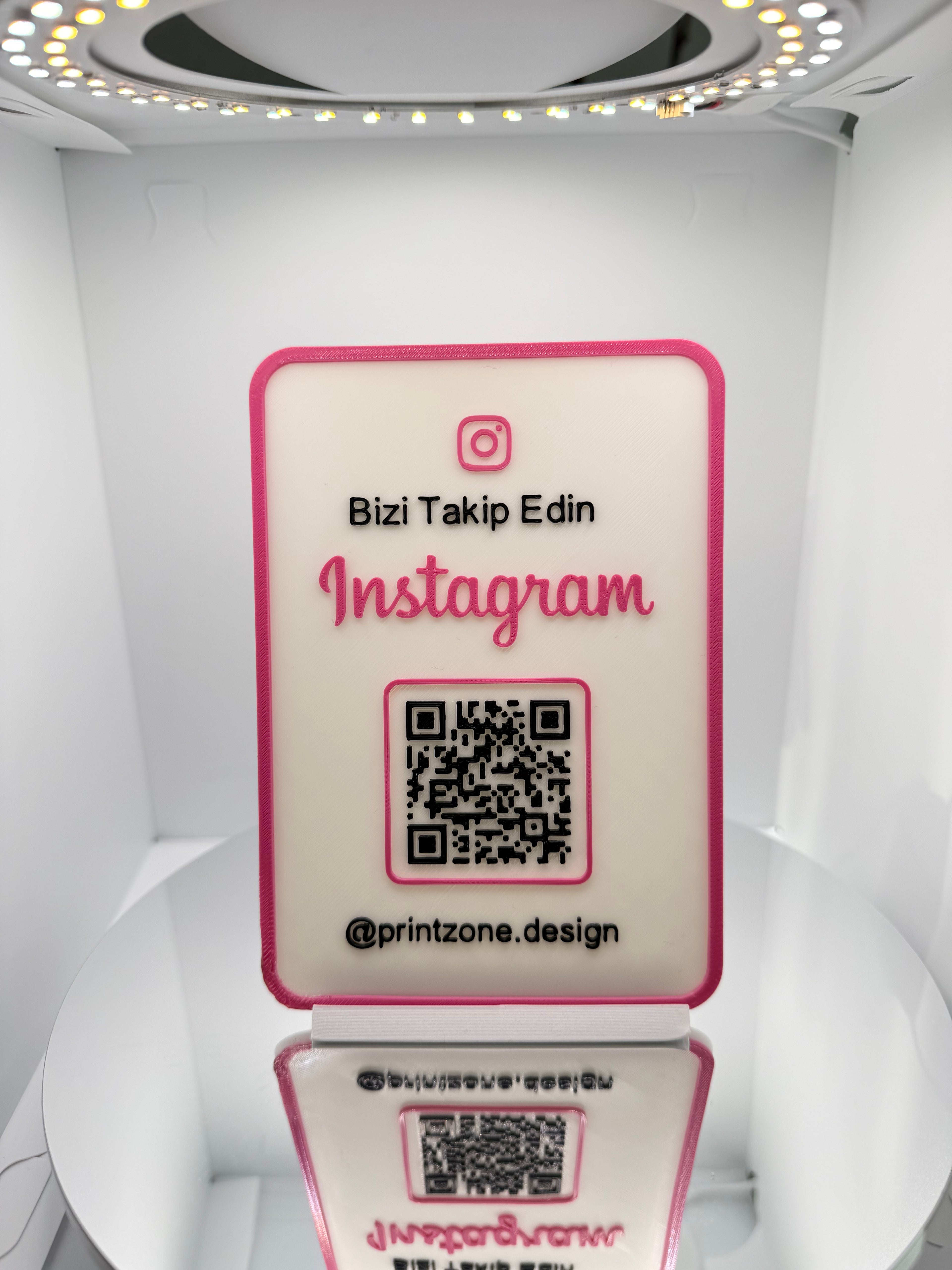 Instagram QR Kod Standı - Sosyal Medya Bağlantı Bizi Instagram'dan Takip Edin