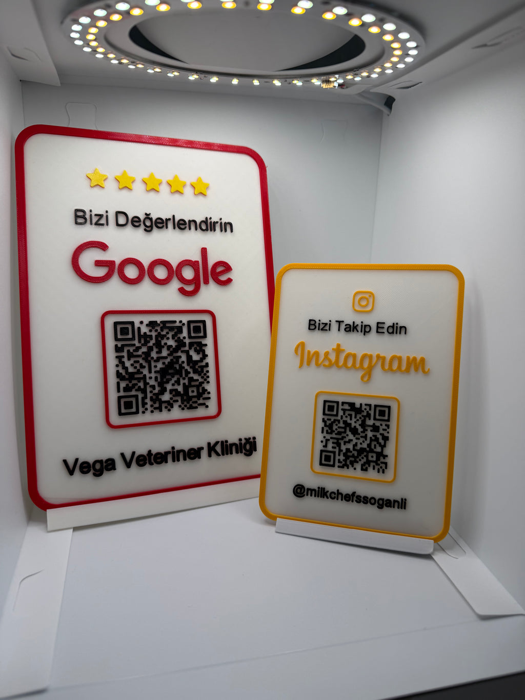 Google Değerlendirme QR Kod Standı – Masaüstü İşletme Değerlendirme ve Yorum Kartı