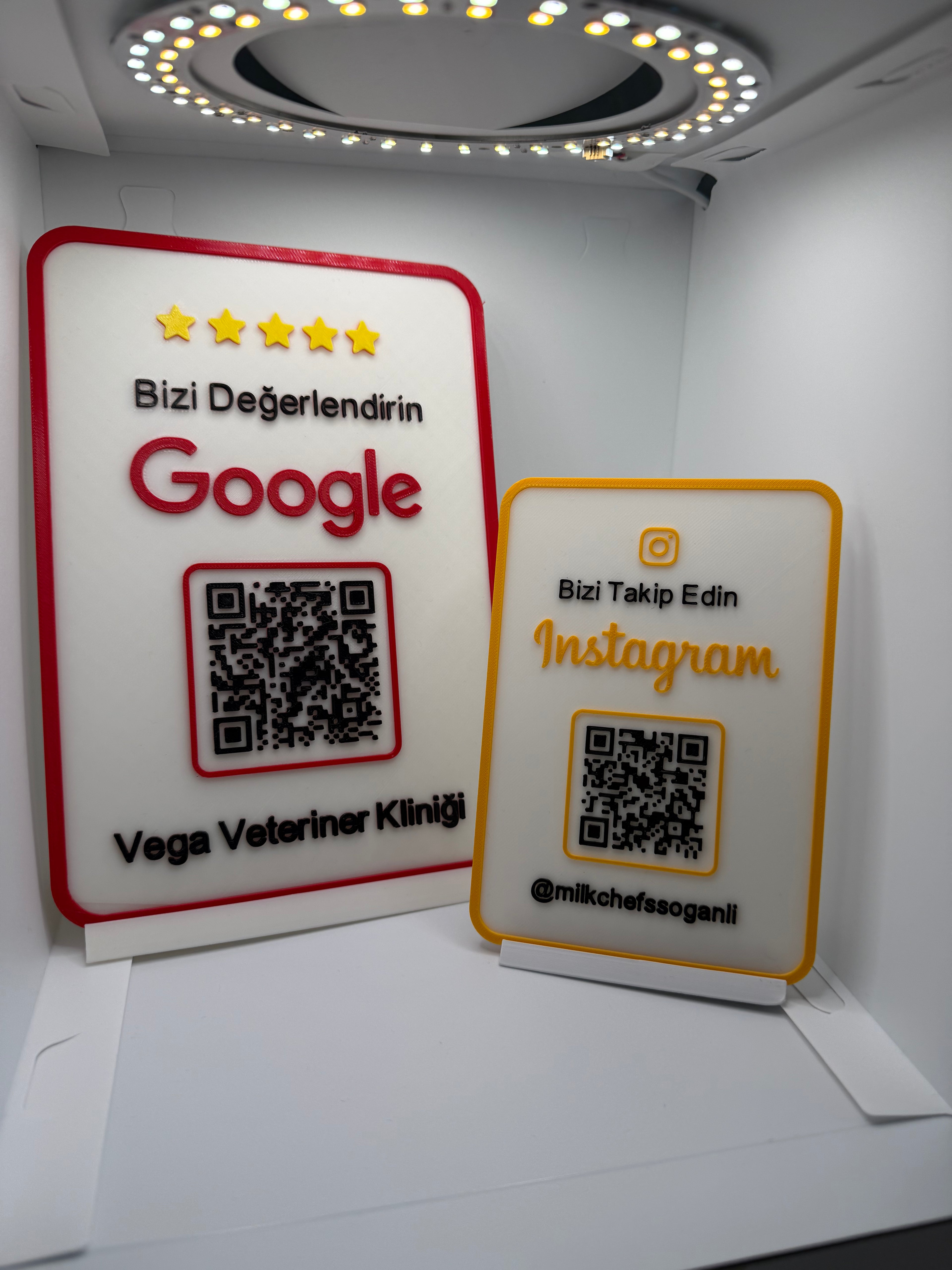 Google Değerlendirme QR Kod Standı – Masaüstü İşletme Değerlendirme ve Yorum Kartı