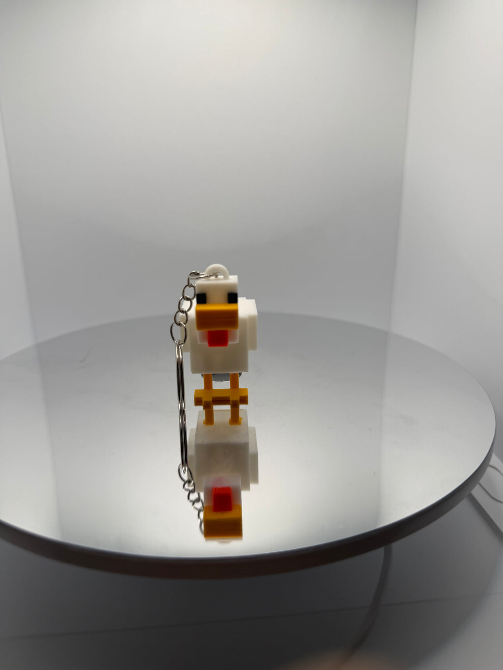 Minecraft Tavuk Anahtarlık - 3D Piksel Tasarım Oyuncu Hediyesi