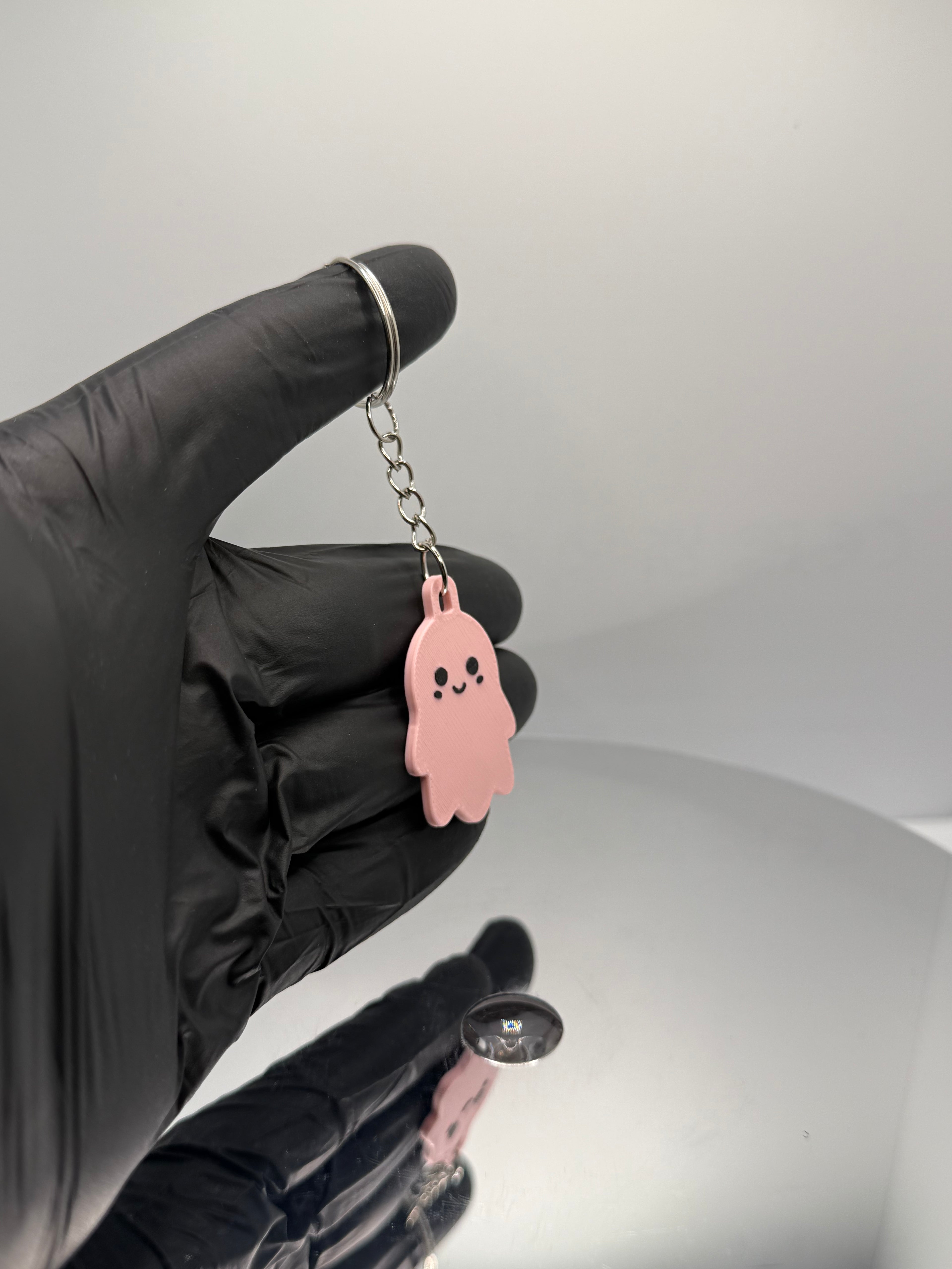 Sevimli Pembe Hayalet (Ghost) Figürlü Tasarım Anahtarlık - Boo!