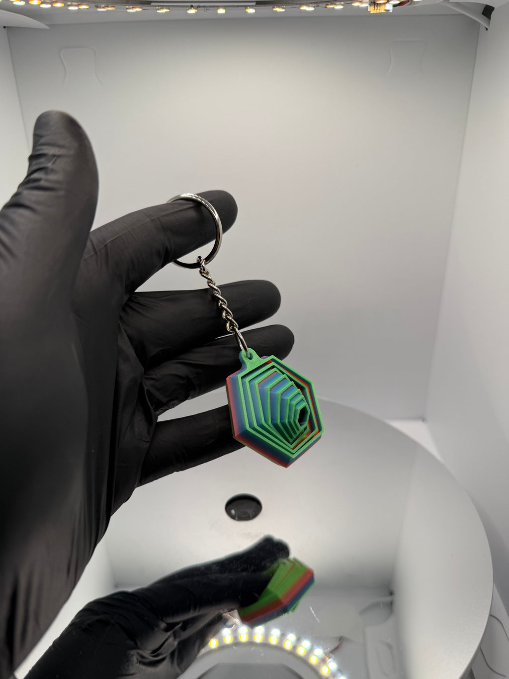 Hareketli Hexagon Fidget Anahtarlık - Geometrik Stres Giderici