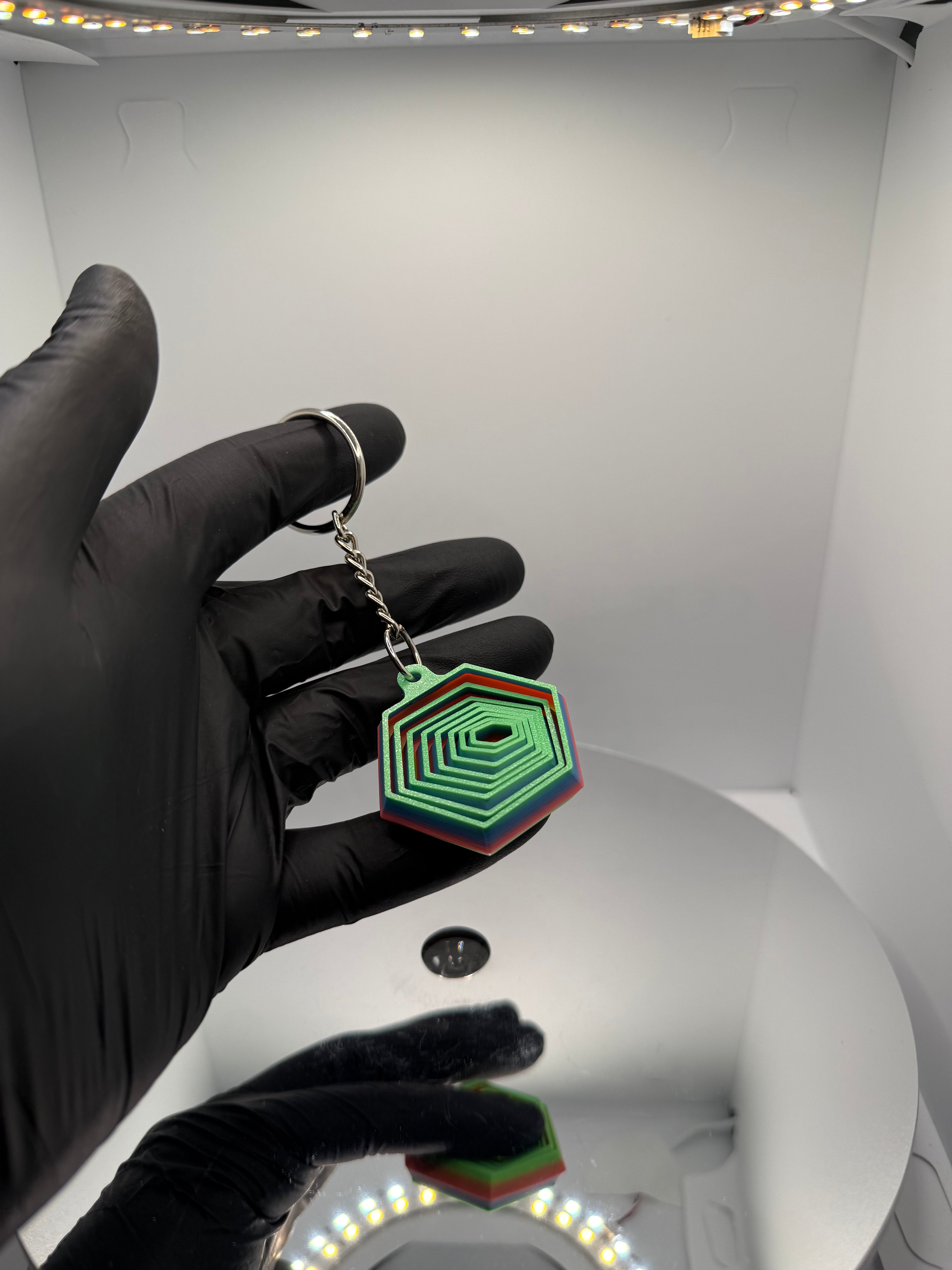 Hareketli Hexagon Fidget Anahtarlık - Geometrik Stres Giderici