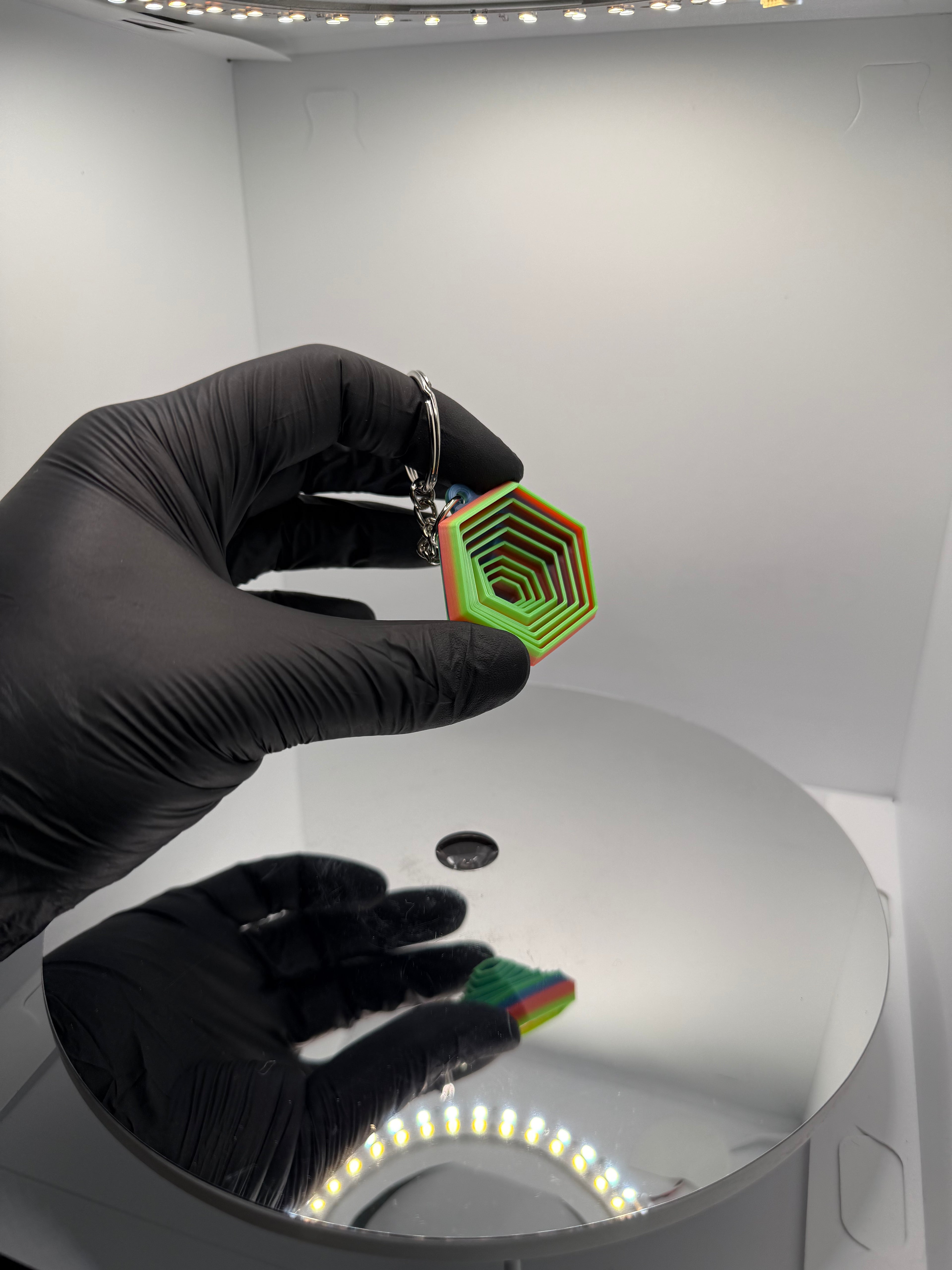 Hareketli Hexagon Fidget Anahtarlık - Geometrik Stres Giderici