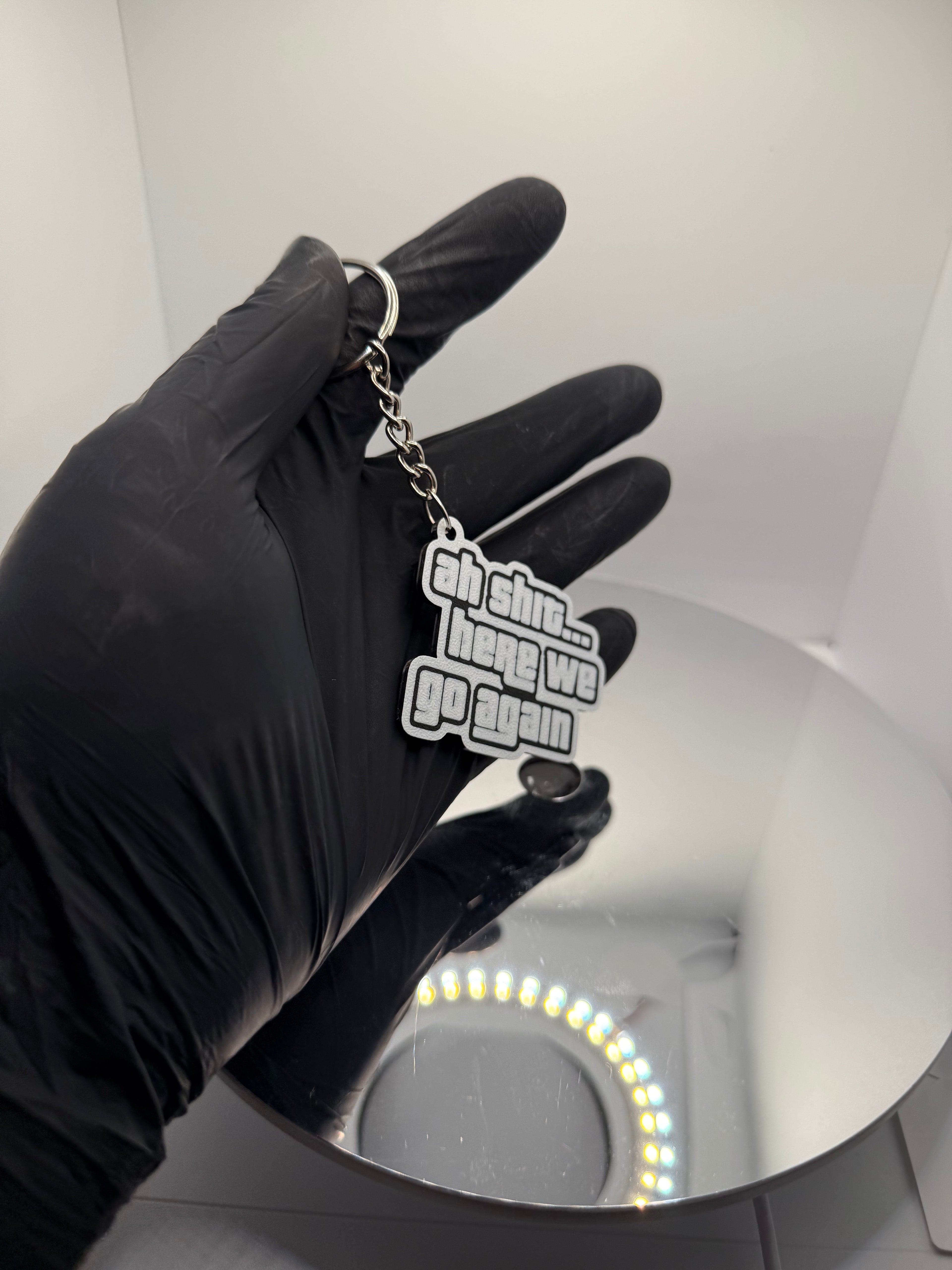 "Ah Shit, Here We Go Again" Yazılı GTA Temalı Tasarım Anahtarlık