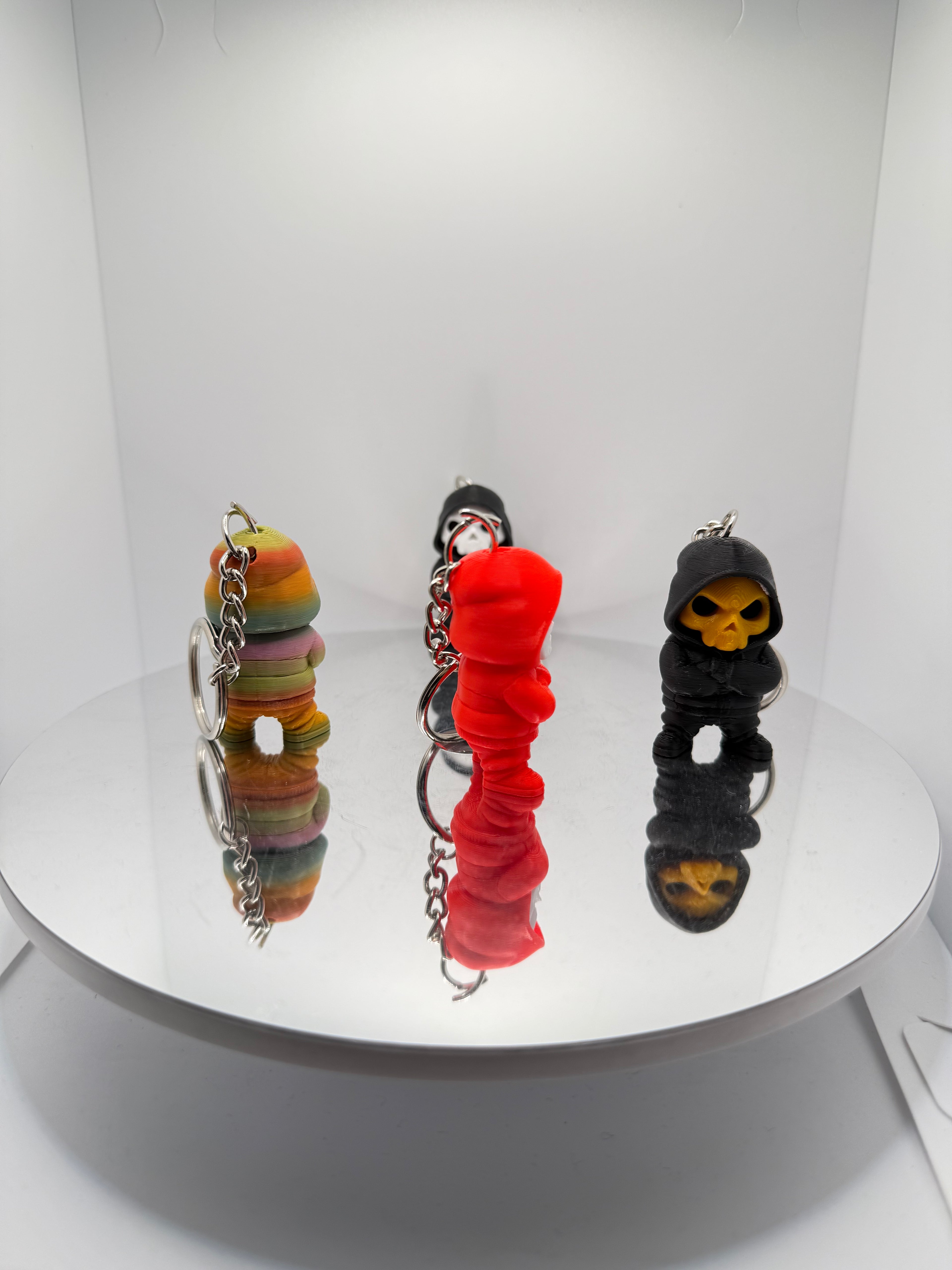 Kapüşonlu Kurukafa Figür Anahtarlık - Gotik Tarz Havalı Çanta Süsü