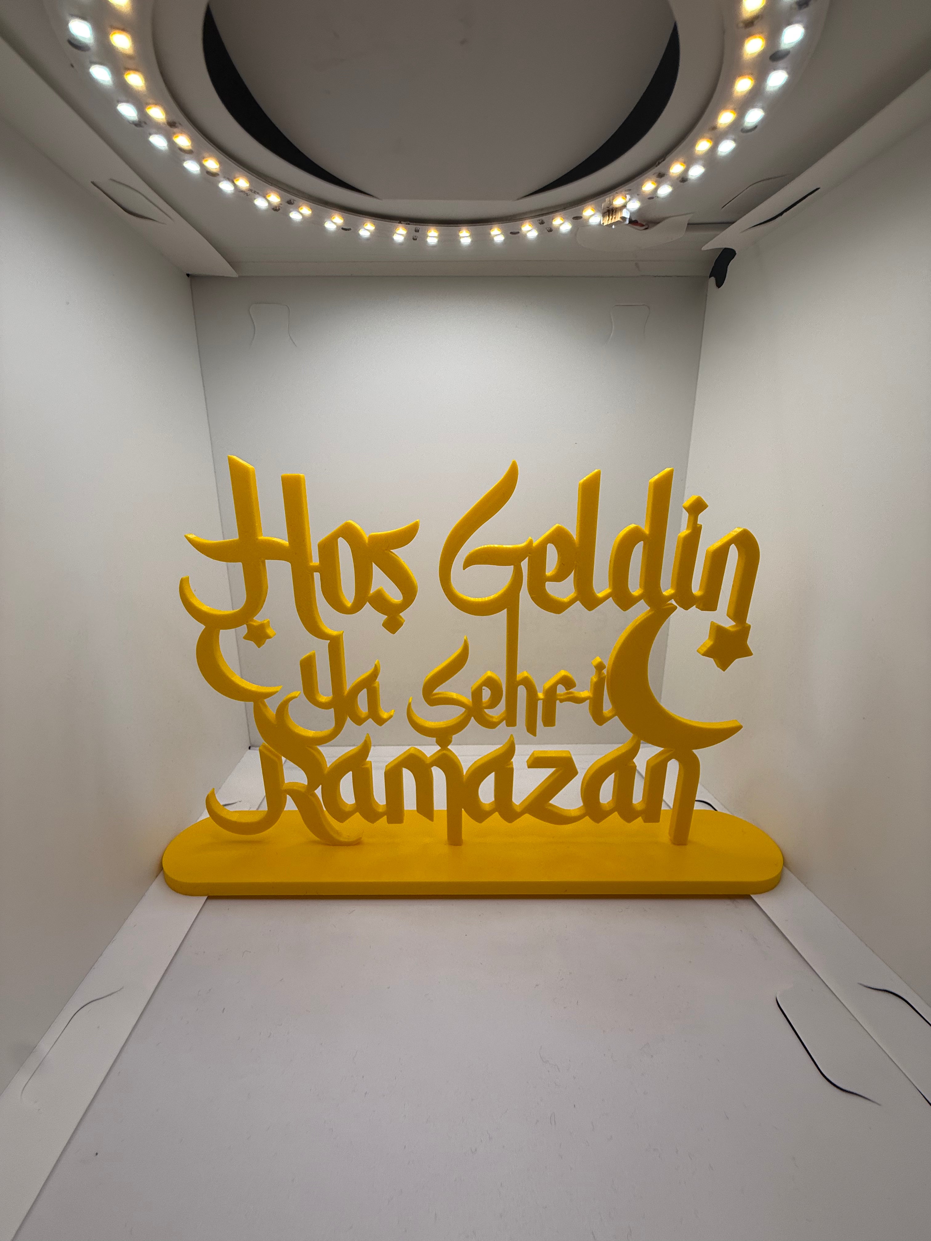 Hoş Geldin Ya Şehri Ramazan Yazılı Dekoratif Masaüstü Süsü - Ramazan Ayı Dekorasyonu