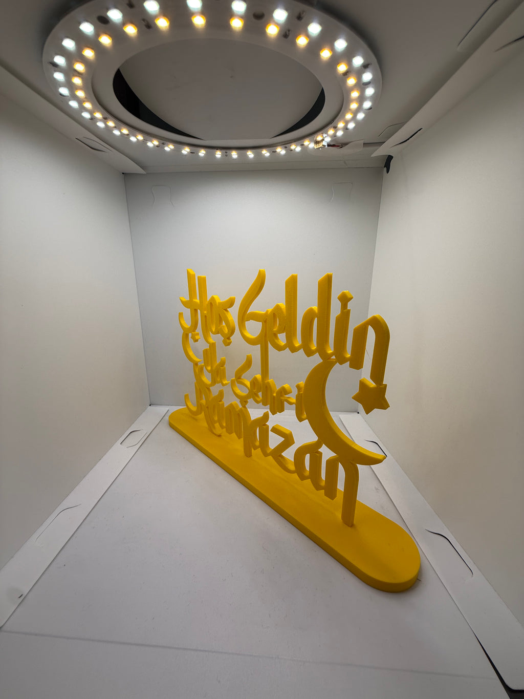 Hoş Geldin Ya Şehri Ramazan Yazılı Dekoratif Masaüstü Süsü - Ramazan Ayı Dekorasyonu