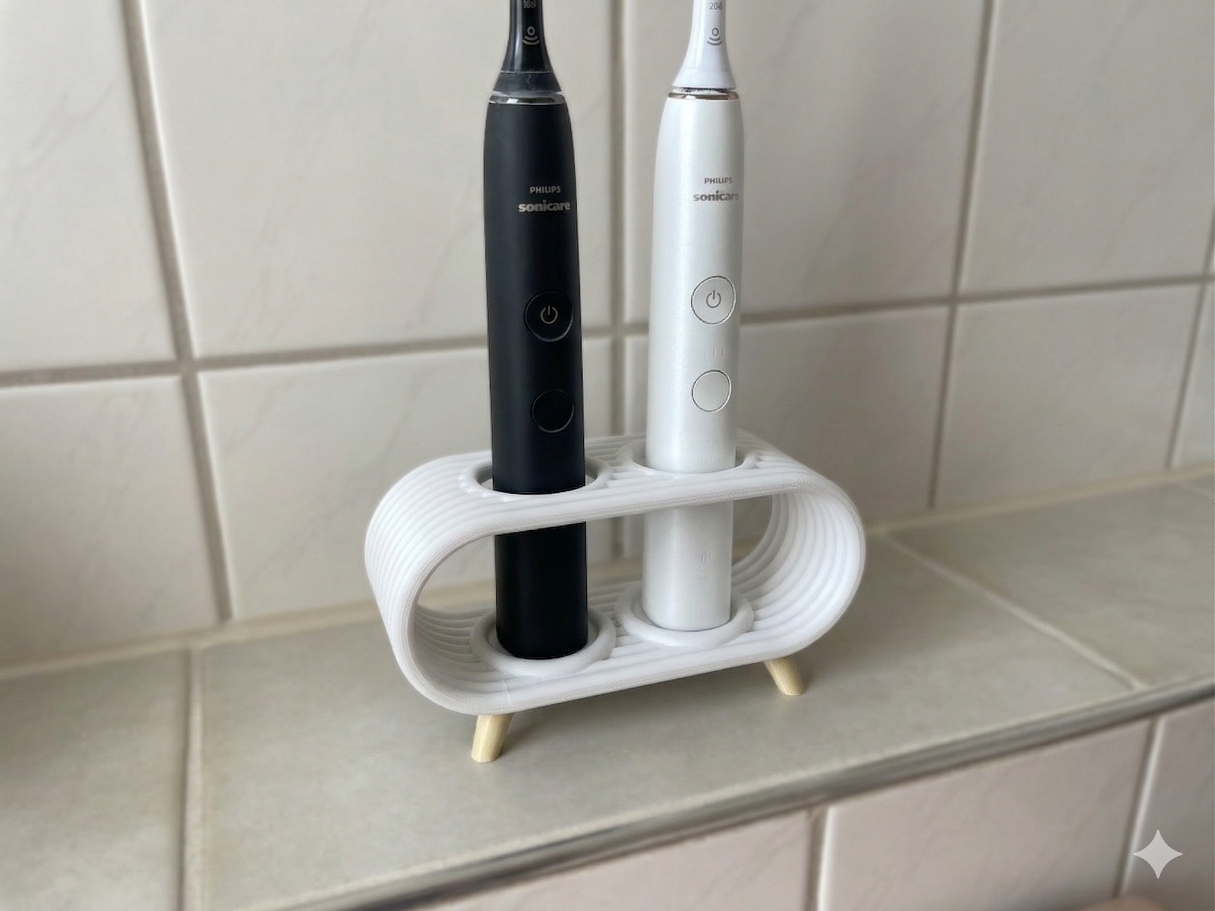 Oral-B ve Philips Uyumlu 2'li Elektrikli Şarjlı Diş Fırçası Standı Tutucu Siyah Banyo Organizeri