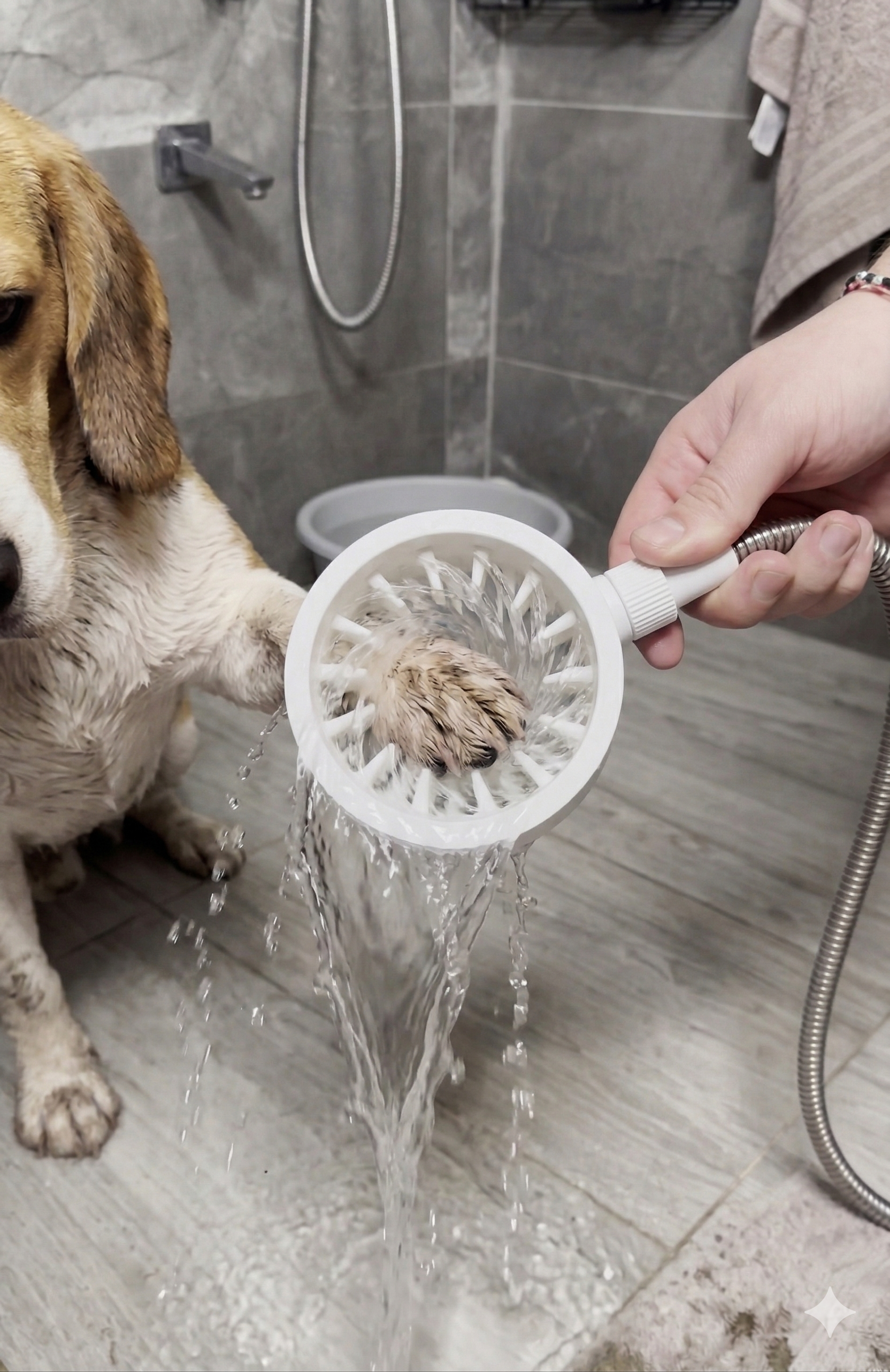 Titreşimli Kedi Köpek Pati Yıkama Aparatı  Pratik Duş Başlığına Takılabilir