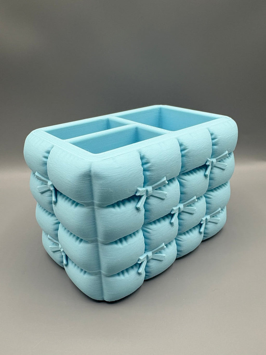 Pofuduk Görünümlü 3 Gözlü Makyaj Organizeri Fırçalık Kalemlik Dekoratif Kutu