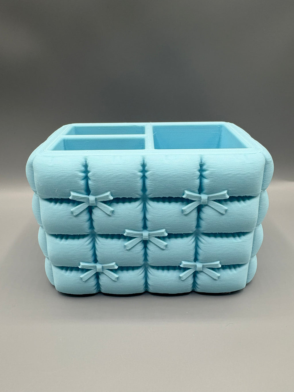 Pofuduk Görünümlü 3 Gözlü Makyaj Organizeri Fırçalık Kalemlik Dekoratif Kutu