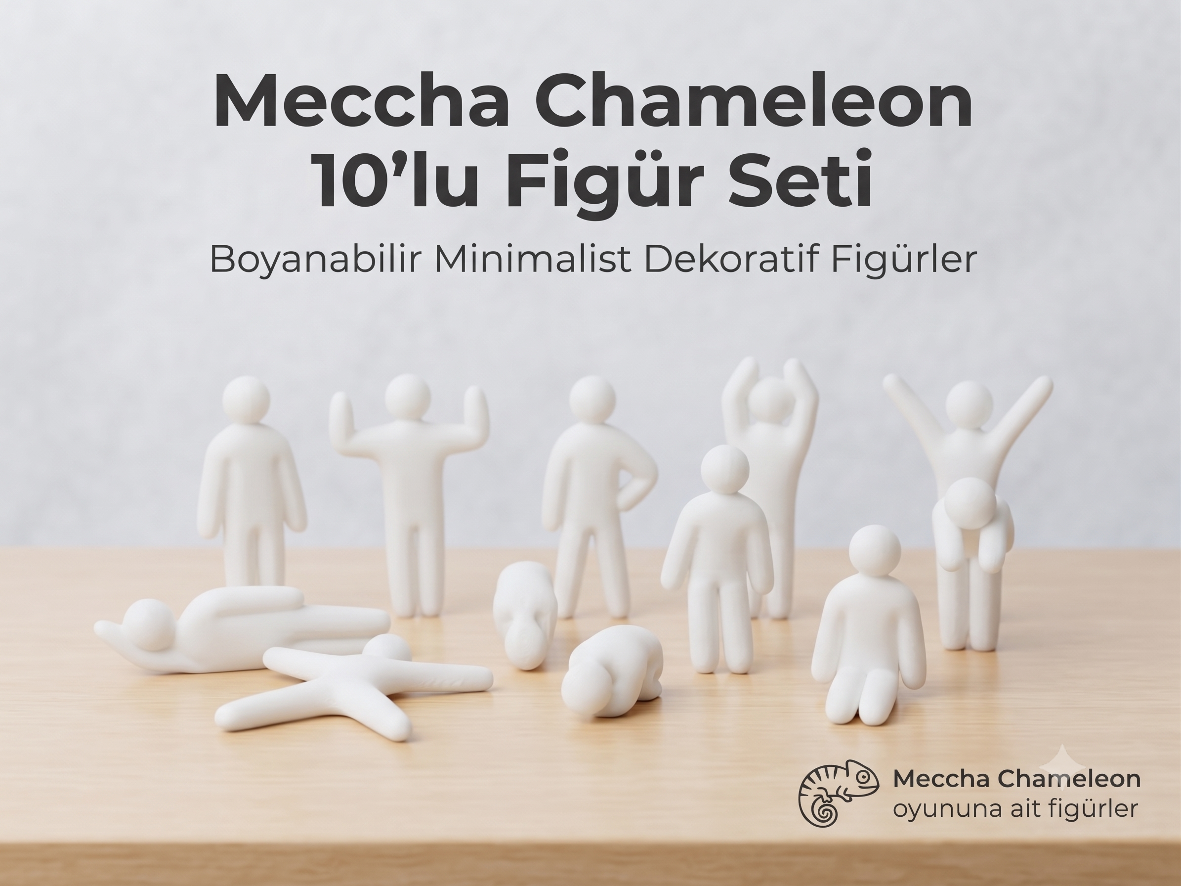 Meccha Chameleon 10'lu Figür - Boyanabilir - 8CM