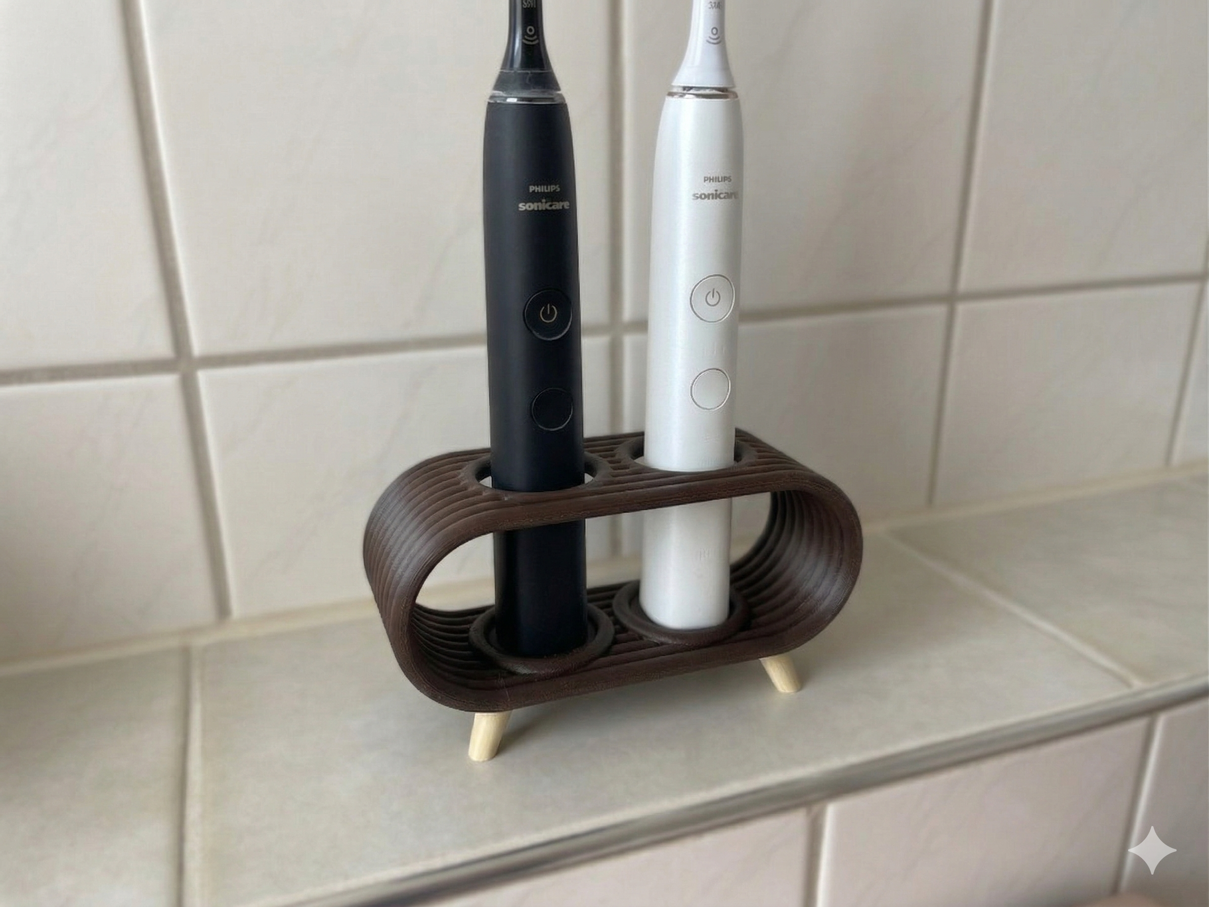 Oral-B ve Philips Uyumlu 2'li Elektrikli Şarjlı Diş Fırçası Standı Tutucu Siyah Banyo Organizeri