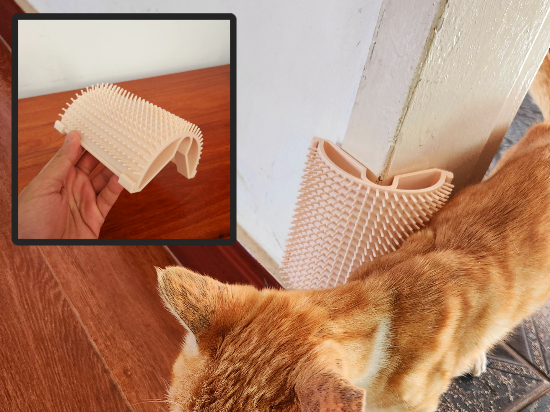 Kedi Köpek Köşe Kaşıyıcı ve Tüy Toplayıcı Tarak - Evcil Hayvan Masaj Aleti (Çift Taraflı Bant)