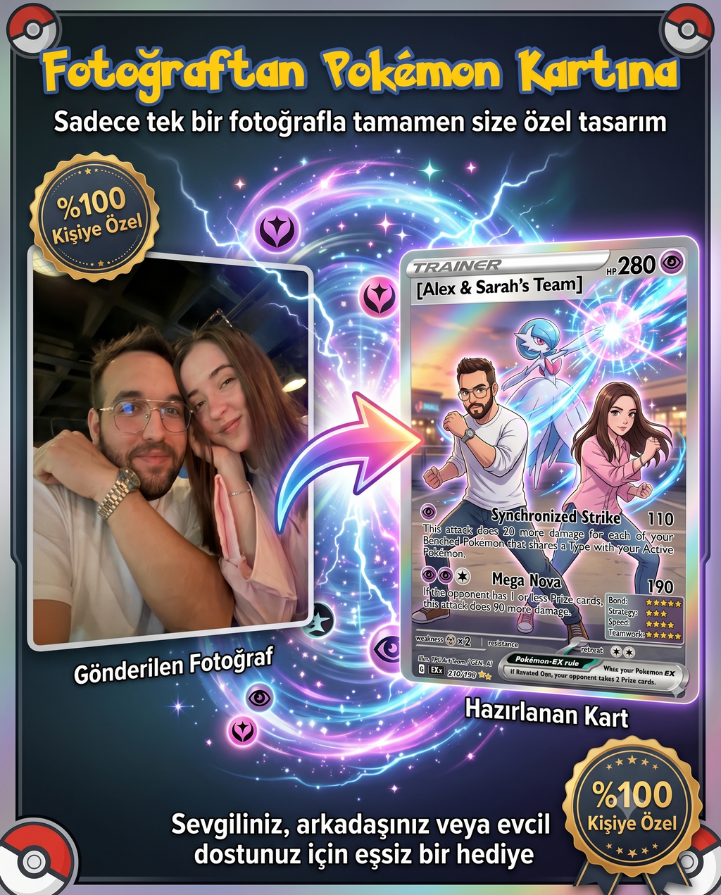 Kişiye Özel Pokémon Kartı - Fotoğraflı Hediye
